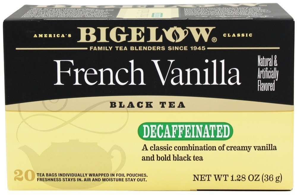 Bigelow Decaf French Vanilla Tea Bags, 20 Count - Caffeine-Free Herbal Tea for Relaxation & Evening Enjoyment