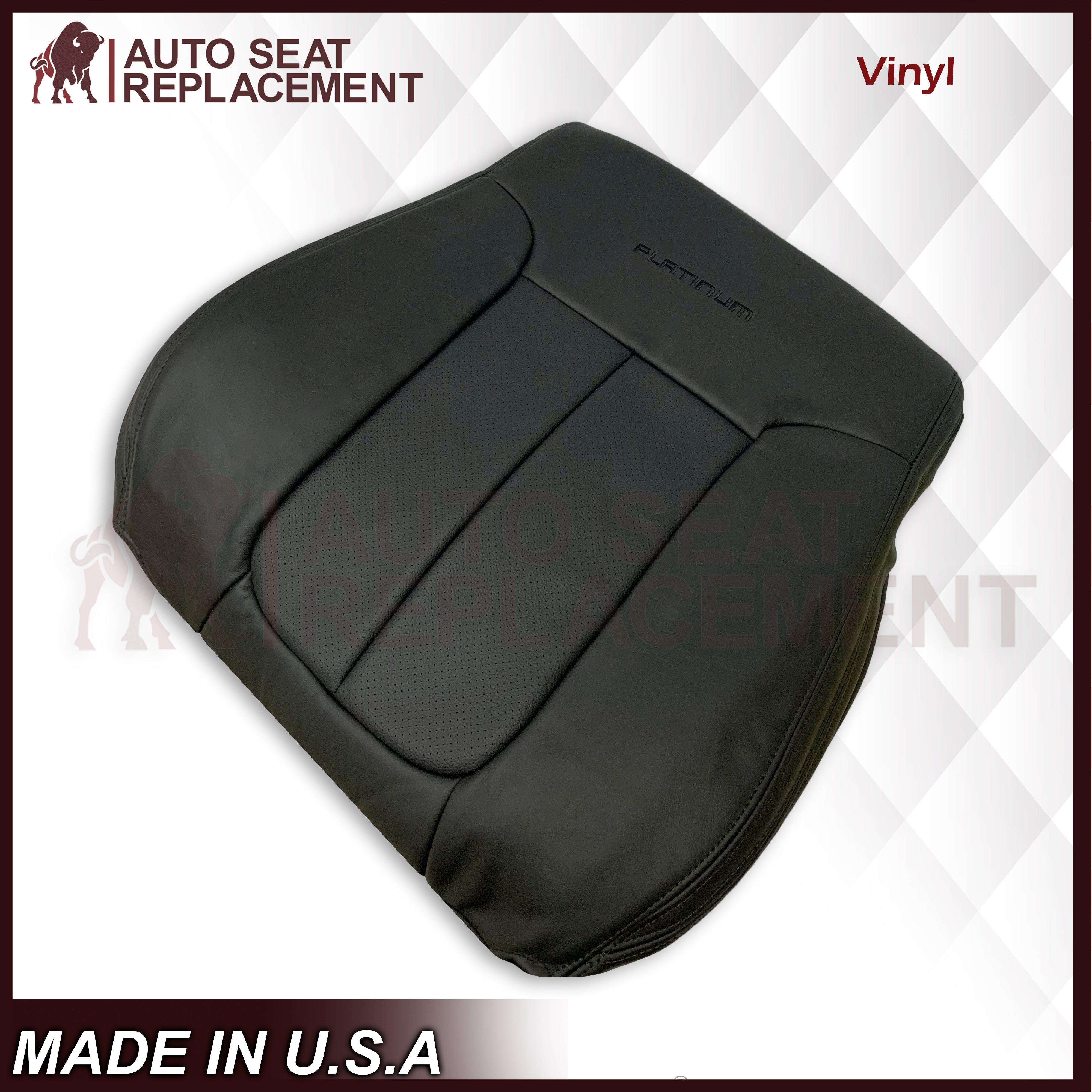 2009-2014 Ford F-150 Platinum Edition Perforated Genuine Leather Seat Covers - Premium Custom Fit Replacement Covers for Truck Interior Upgrade & Comfort Enhancement - Perfect for Road Trips, Daily Commutes and Off-Road Adventures