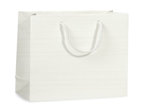 100 Pack White Matte Medium Gift Bags 13