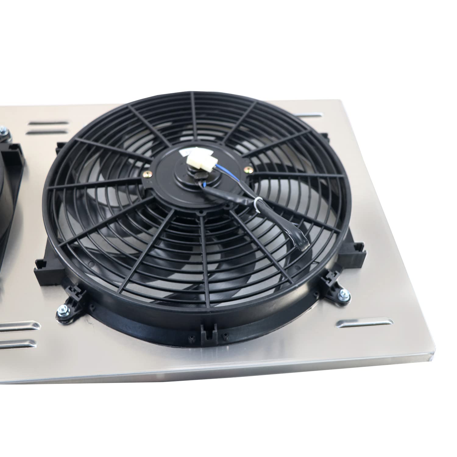 Aluminum Radiator Shroud with Electric Fan Relay Kit for 1988-2000 Chevy GMC C/K 1500 2500 3500 5.7L-7.4L V8 Trucks - Cooling System Upgrade for Off-Road & Towing Performance