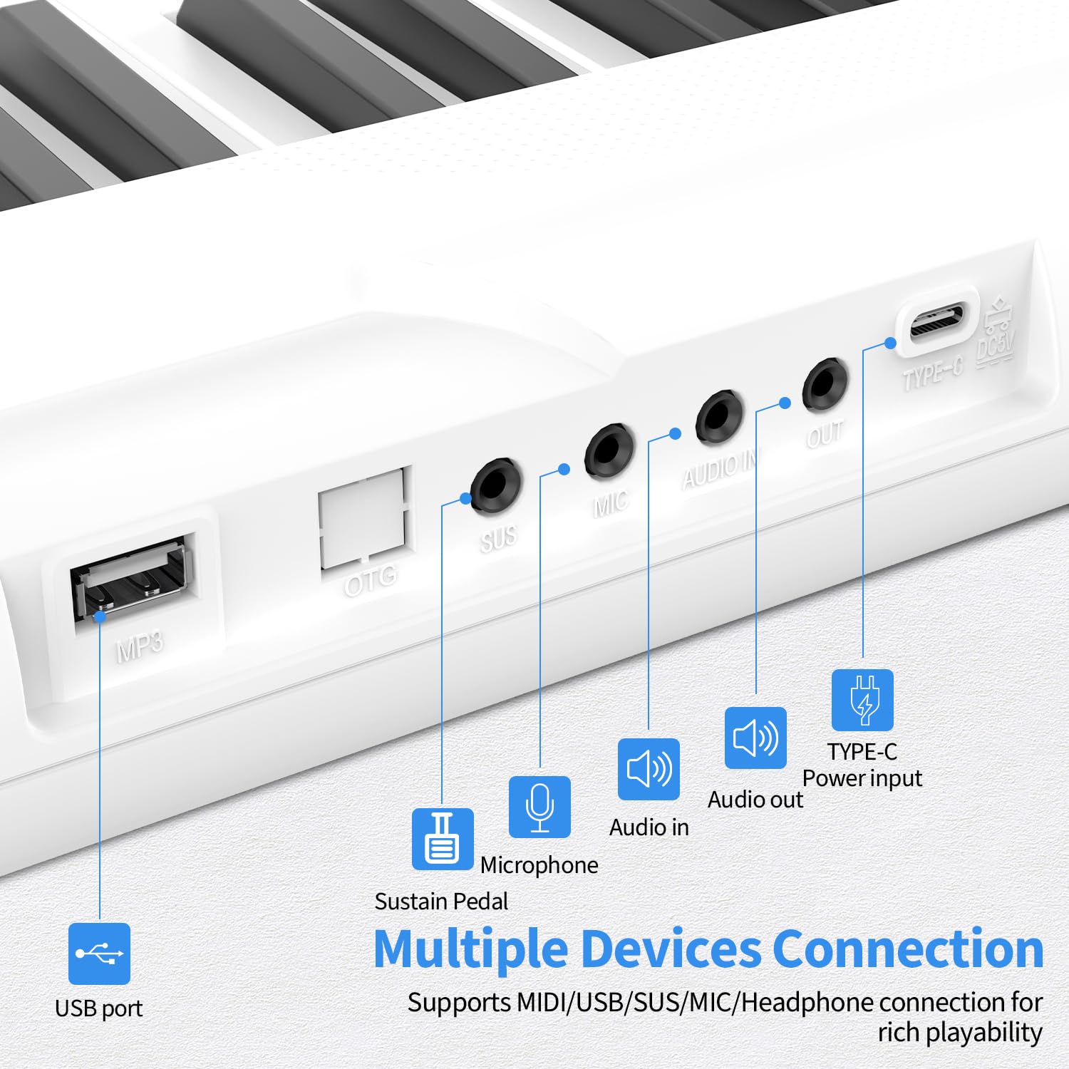 88-Key Digital Piano with Semi-Weighted Keys - Electric Keyboard with Sustain Pedal, Power Supply, Stand, Carrying Case & Headphones - Perfect for Beginners & Professionals - Ideal for Home Practice, Studio Recording & Live Performances