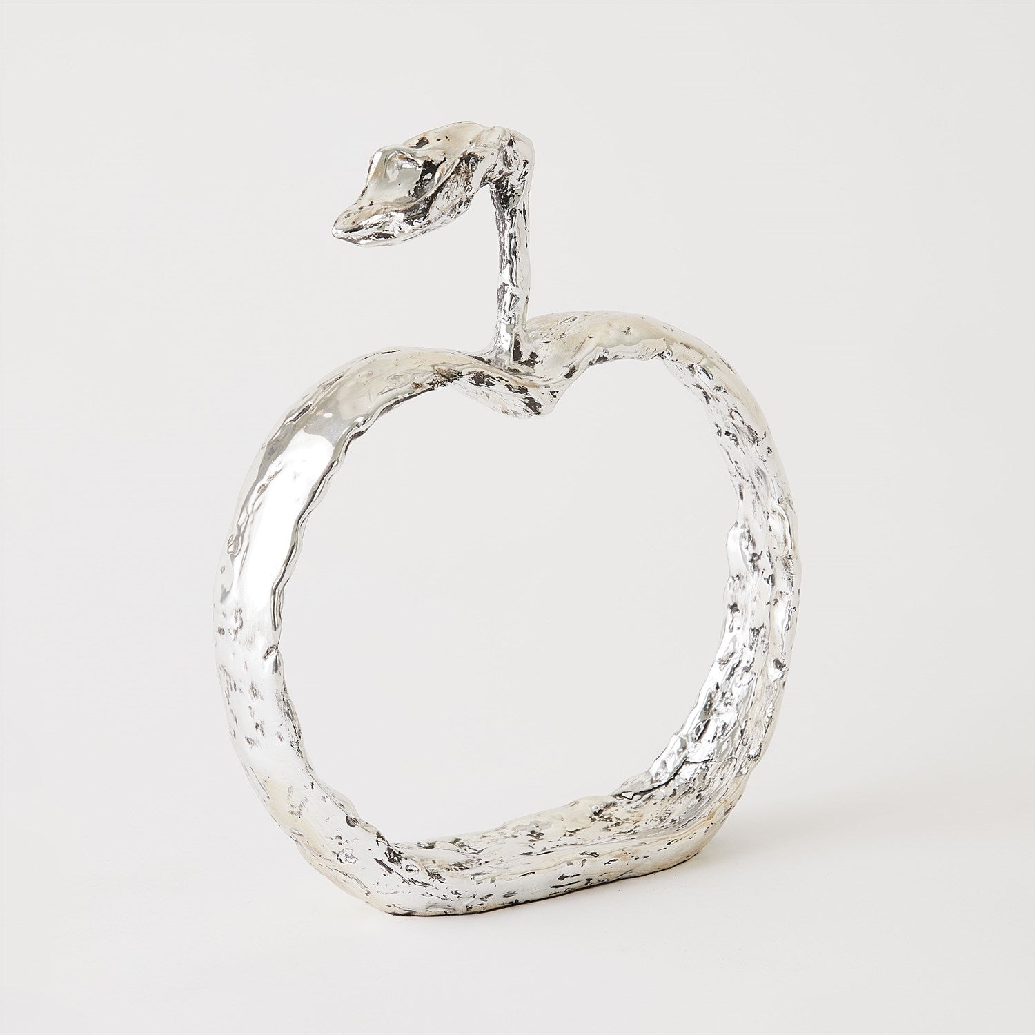 Apple Silhouette Nickel Wall Decor - Elegant Metal Art for Home & Office - Perfect for Living Room, Bedroom, or Gift Giving