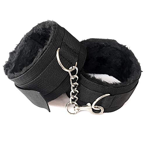 Fluffy Wrist Leather Handcuffs Bracelet - Soft Plush Lining Role Play Accessories for Couples, Detachable Exercise Bands for Yoga & Gym, Perfect for Cosplay, BDSM, and Party Jewelry - Comfortable Home & Bedroom Use