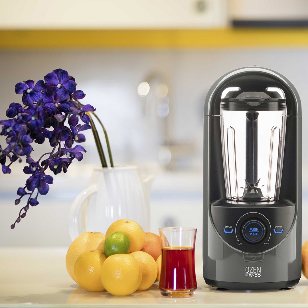 Pado Ozen 310 Vacuum Blender - High-Performance Countertop Blender for Smoothies, Juices & Nutrient-Rich Drinks | Prevents Separation | Includes Vacuum Storage Container (Silver) | Perfect for Healthy Breakfasts, Post-Workout Shakes & Meal Prep