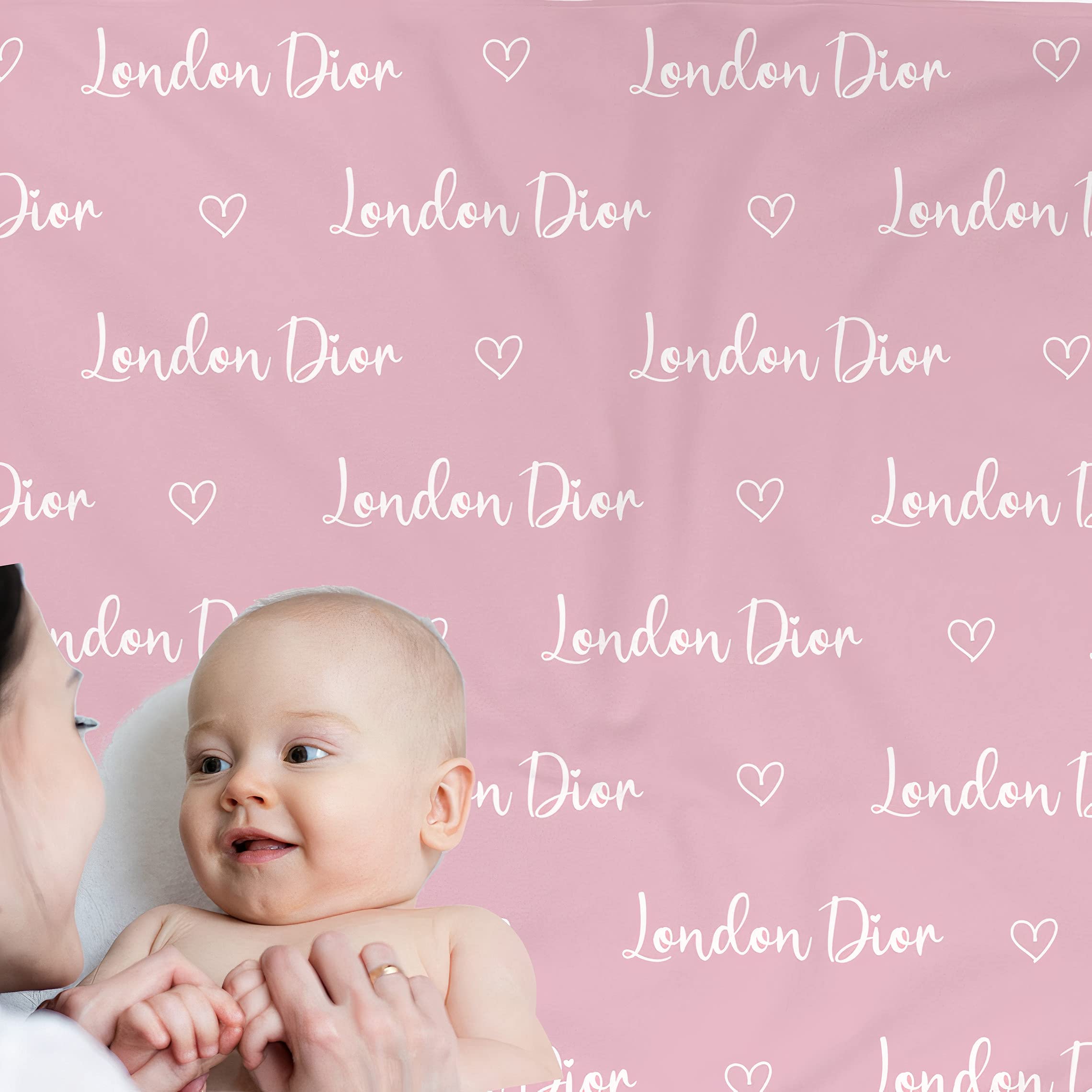 Personalized Baby Blanket with Custom Name - Soft & Cozy Gift for Boys, Girls, Newborns | Perfect for Birthdays, Baby Showers, Mother's Day & Father's Day | Nursery Essential for Cuddling, Swaddling & Photo Props