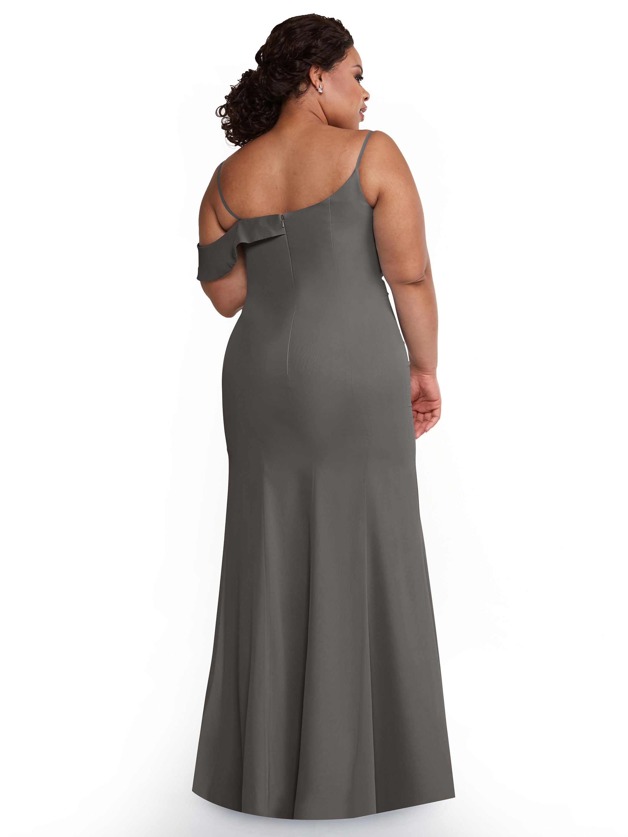 Elegant One Shoulder Chiffon Bridesmaid Dress 80153 - Fit & Flare Style for Weddings, Prom, Formal Events - Plus Size Available