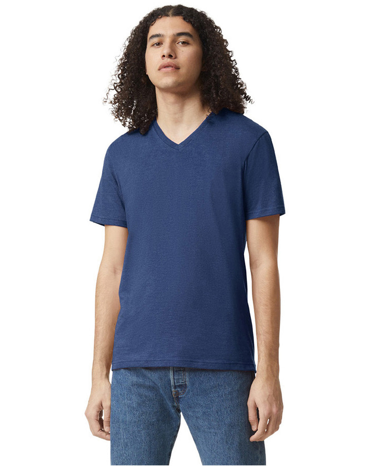American Apparel 2006CVC Unisex V-Neck T-Shirt - Soft Cotton Blend Tee for Men & Women | Perfect for Casual Wear, Layering & Everyday Comfort