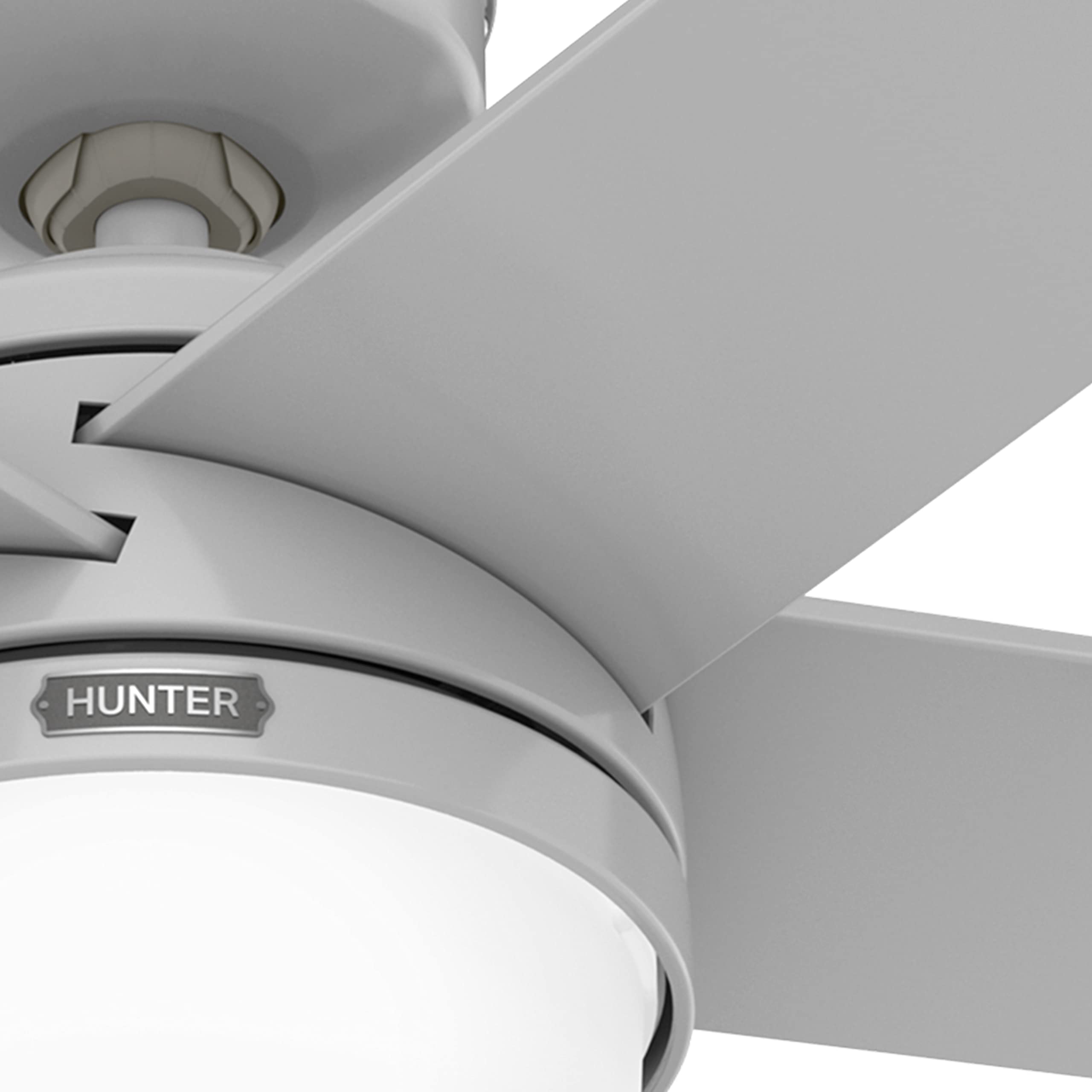 Hunter Fan 52 Inch Outdoor Ceiling Fan with LED Light Kit & Remote Control - Dove Grey (Renewed) - Perfect for Patio, Deck, and Covered Porch Cooling