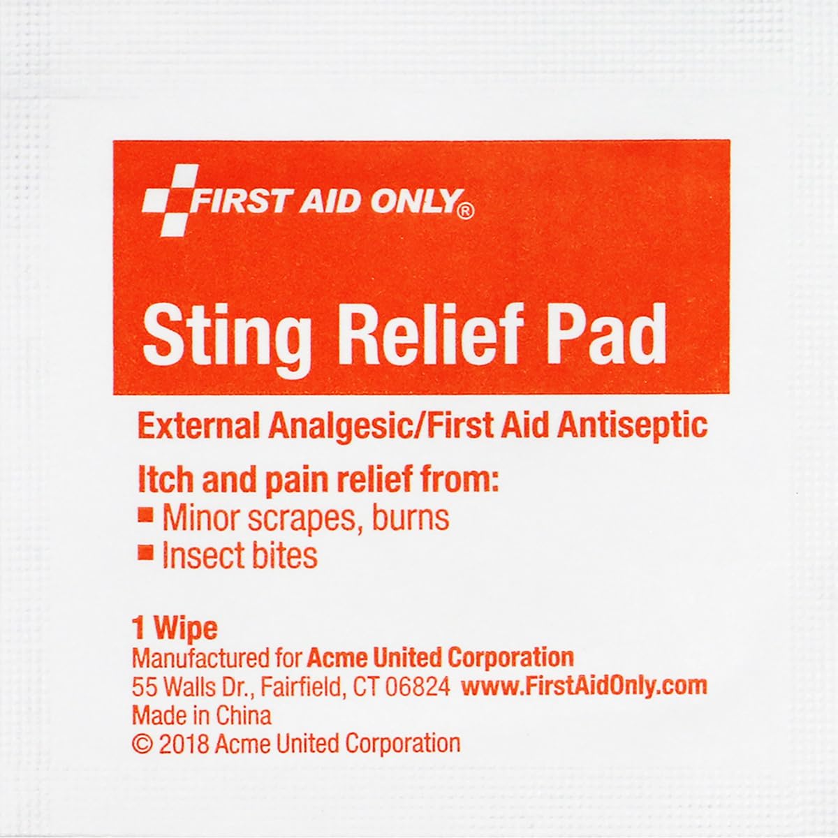 Sting Relief Pads for Bug Bites & Insect Stings - Soothing First Aid Treatment (10 Count Box) - Perfect for Outdoor Activities, Camping & Hiking