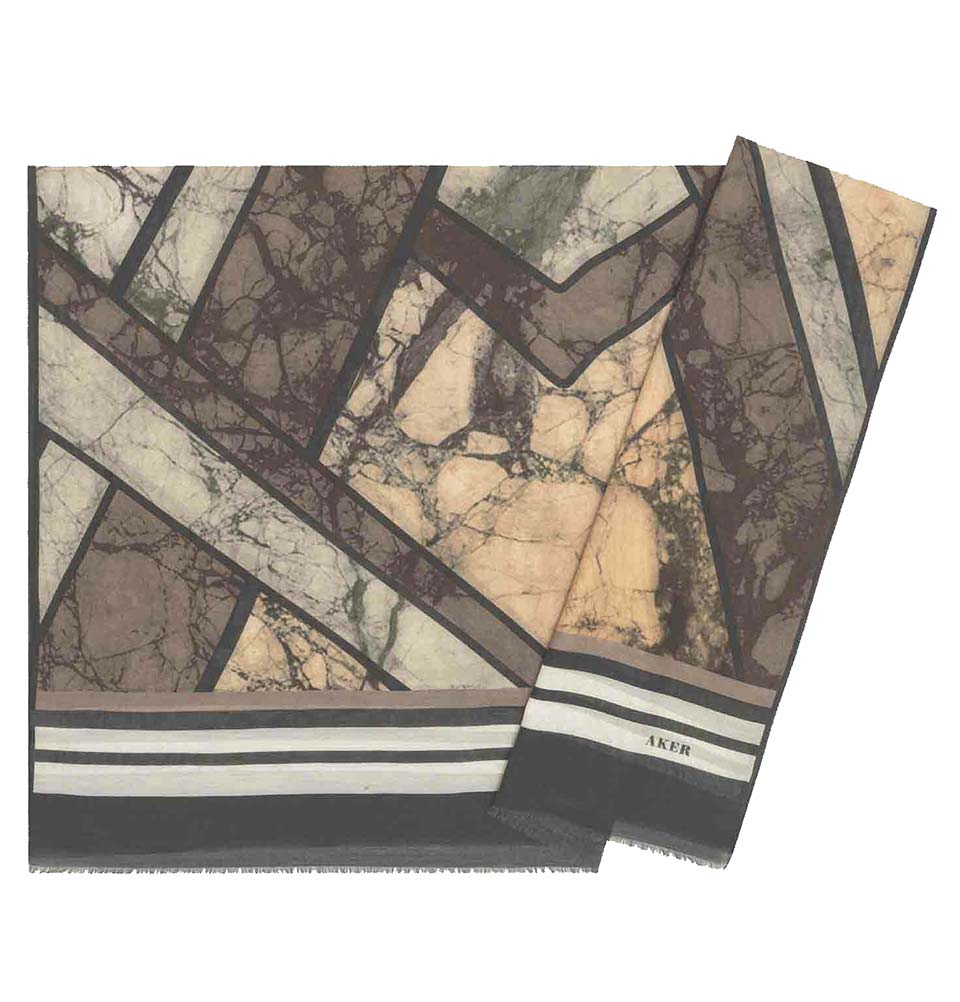 Aker Silk Cotton Patterned Hijab Shawl #8026 411 - Soft & Breathable Muslim Headscarf for Women, Perfect for Daily Wear, Prayer, and Special Occasions