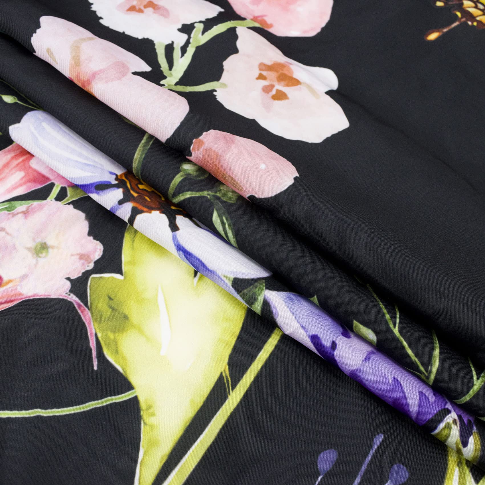 LB Dark Green Palm Leaf Shower Curtain with Pink Tropical Flowers - Waterproof Washable Fabric Bathroom Decor (72x78 inches) - Perfect for Tropical, Boho & Jungle Theme Bathrooms