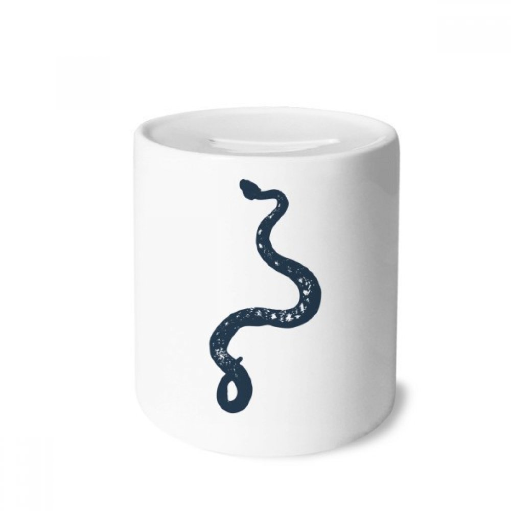 DIYthinker Animal Black Snake Sketch Pattern Ceramic Coin Bank - Money Saving Box for Kids & Adults - Perfect Piggy Bank Gift for Birthday, Home Decor, and Office Savings