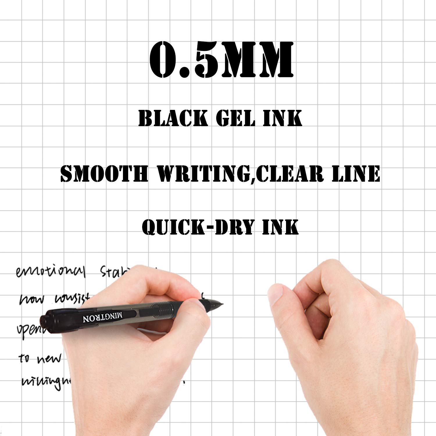 30-Pack Black & Red Gel Pens - 0.5mm Fine Point No-Smear Ink for Left-Handed Writing | Smooth Retractable Rollerball Click Pens for Office, School & Art Projects | Bulk Pack of 60 Pens (30 Black + 30 Red)