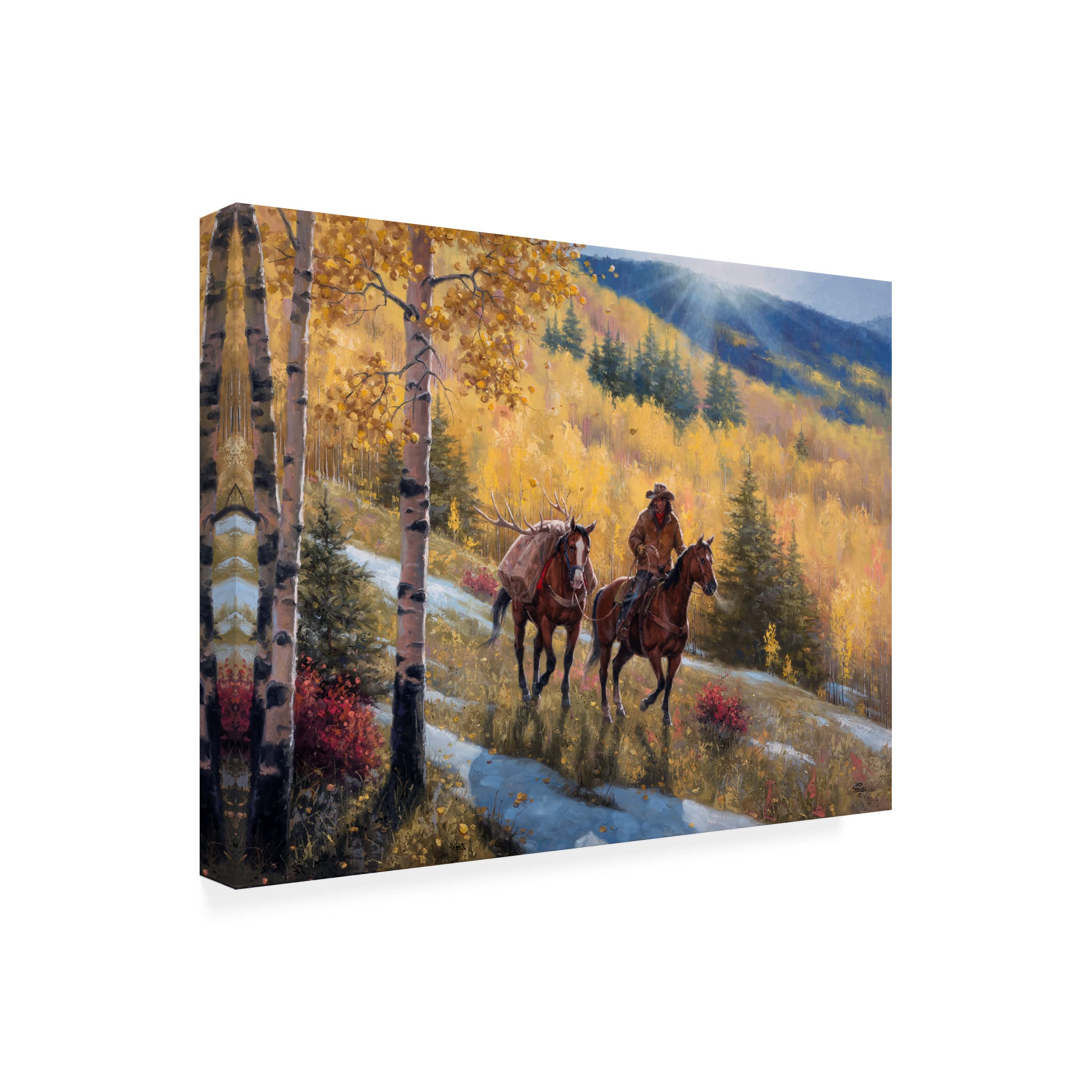 Jack Sorenson 'Glow Of Indian Summer' Canvas Wall Art Print - Modern Landscape Painting for Living Room, Bedroom & Office Decor