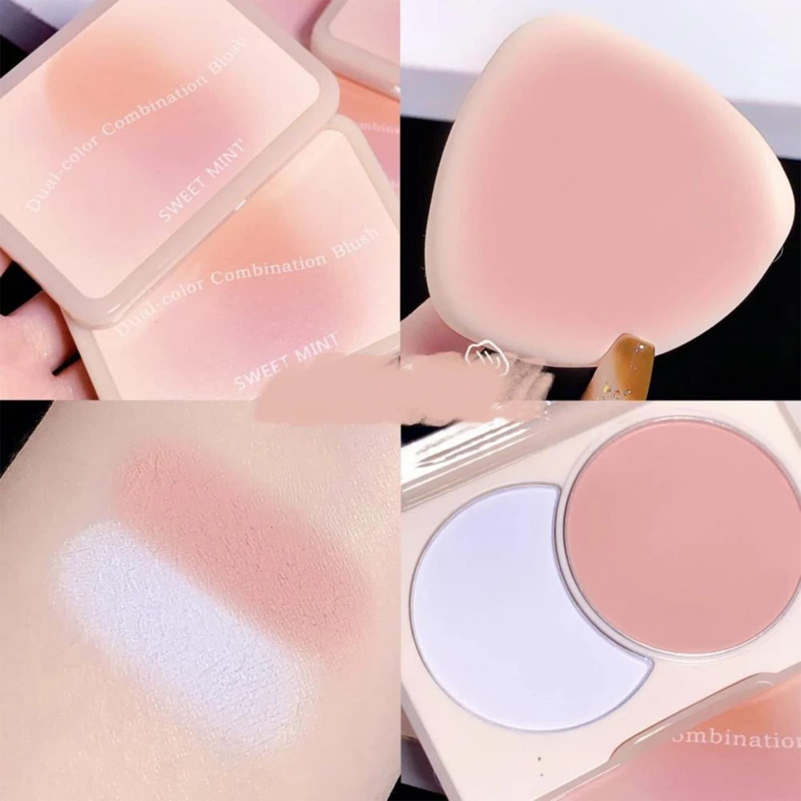 2 Shades Matte Face Powder Blush Palette - High Pigment Baked Makeup Blush, Vegan Pressed Rouge for Cheeks & Eyes, Waterproof Long-Lasting Contour Powder | Perfect for Daily Makeup & Professional Looks