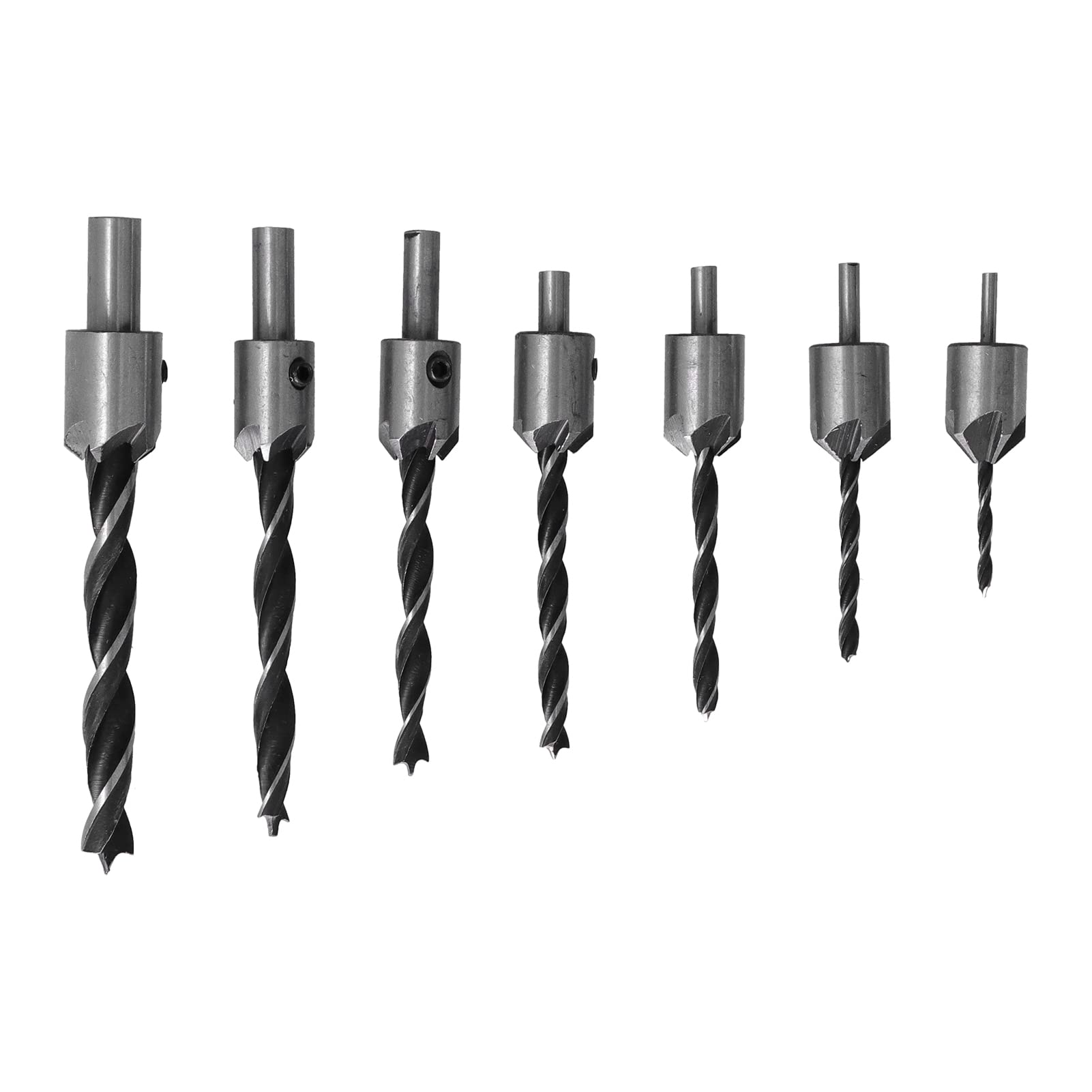 High-Speed Steel Countersunk Drill Bit Set - Wear-Resistant 3-Point Wood Drill Bits for Hand Drills | Perfect for Woodworking, Cabinetry & DIY Projects