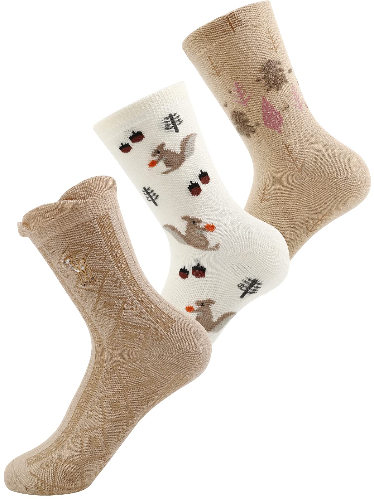Funny Women's Crew Socks - 3 Pairs Cotton Cute Animal Ankle Socks for Girls | Comfortable & Breathable | Perfect Gift for Birthday, Christmas & Everyday Wear