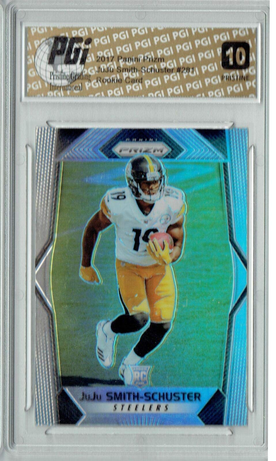 2017 Panini Prizm #281 JuJu Smith-Schuster PRISTINE PGI 10 Graded Rookie Football Card - Collectible NFL Memorabilia for Fans & Investors, Perfect for Display or Portfolio Diversification