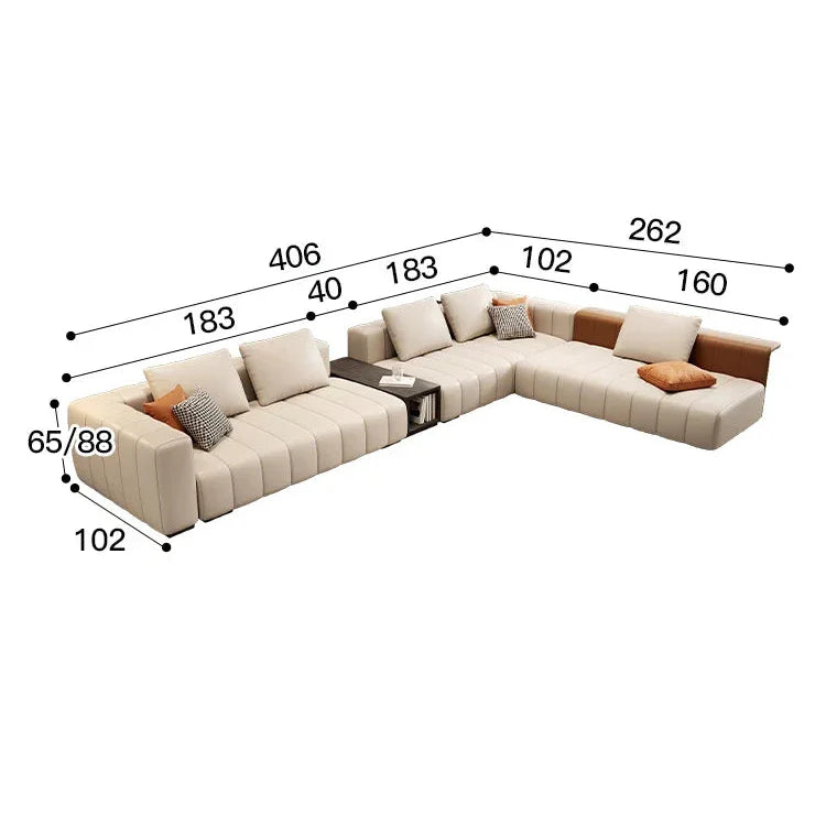 Luxury Modular Sectional Leather Sofa – Premium Comfort, Timeless Design & Durable Quality for Living Room, Home Theater & Office Lounge