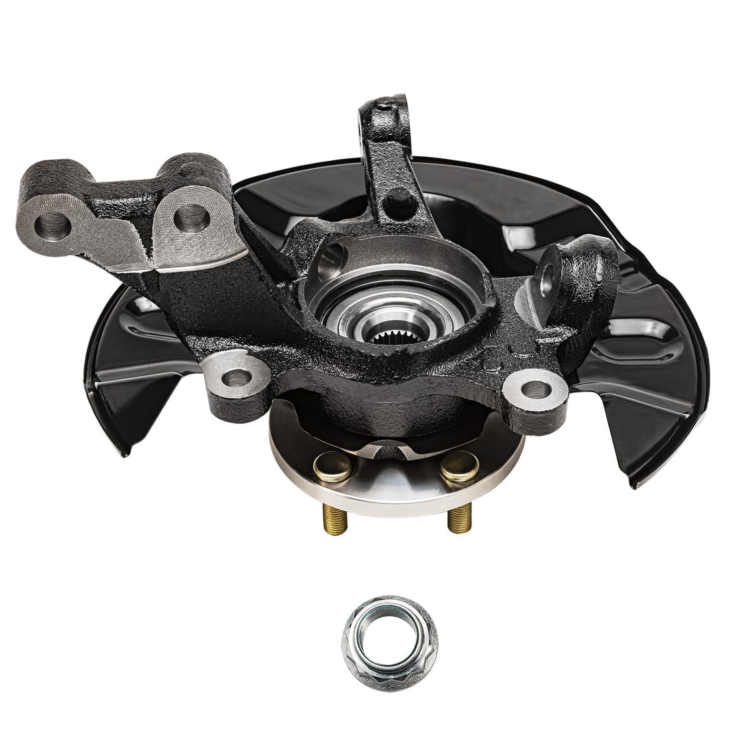 Detroit Axle Front Right Steering Knuckle with Wheel Hub & CV Axle Assembly Replacement for 2003-2008 Toyota Corolla Automatic Transmission (No ABS) - Perfect for DIY Car Repairs & Suspension Maintenance