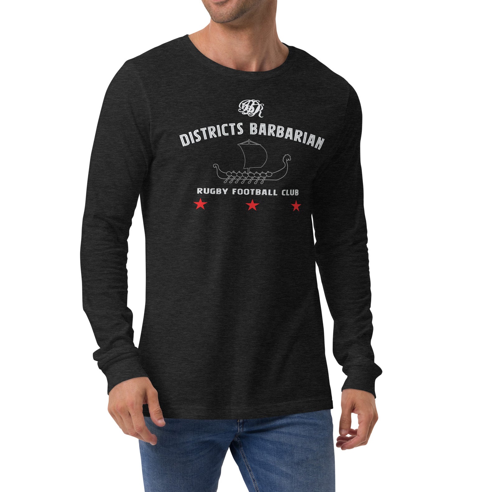 Districts Barbarian RFC Long Sleeve Social Tee - Men's Casual Graphic T-Shirt for Football Fans | Perfect for Game Day, Tailgating & Streetwear