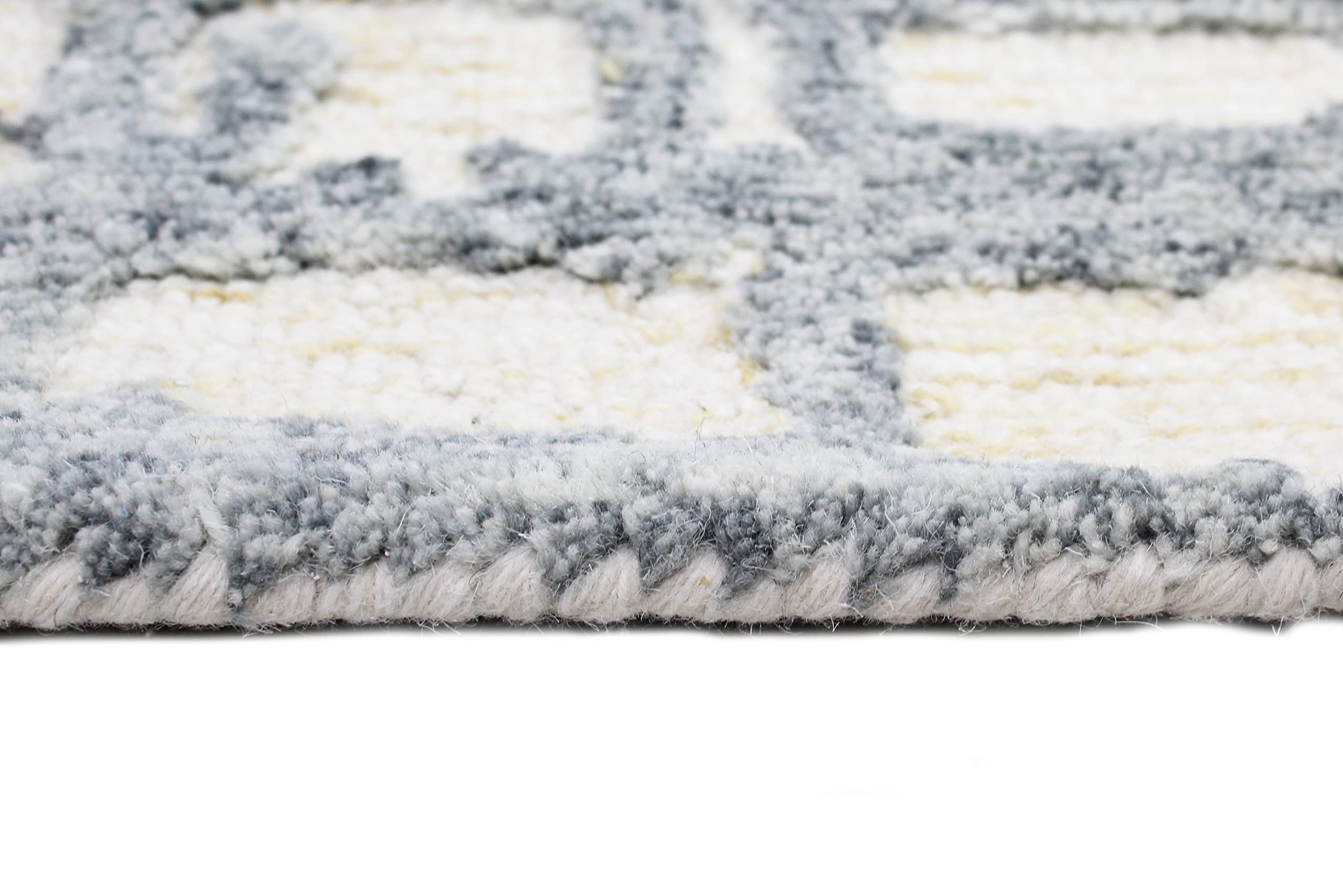 Luxury Hand Tufted Wool Area Rug - Bashian Collection - 3.6’ x 5.6’ Ivory - Perfect for Living Room, Bedroom, Entryway & Home Decor - Soft & Durable Runner Rug for Cozy Interior Design