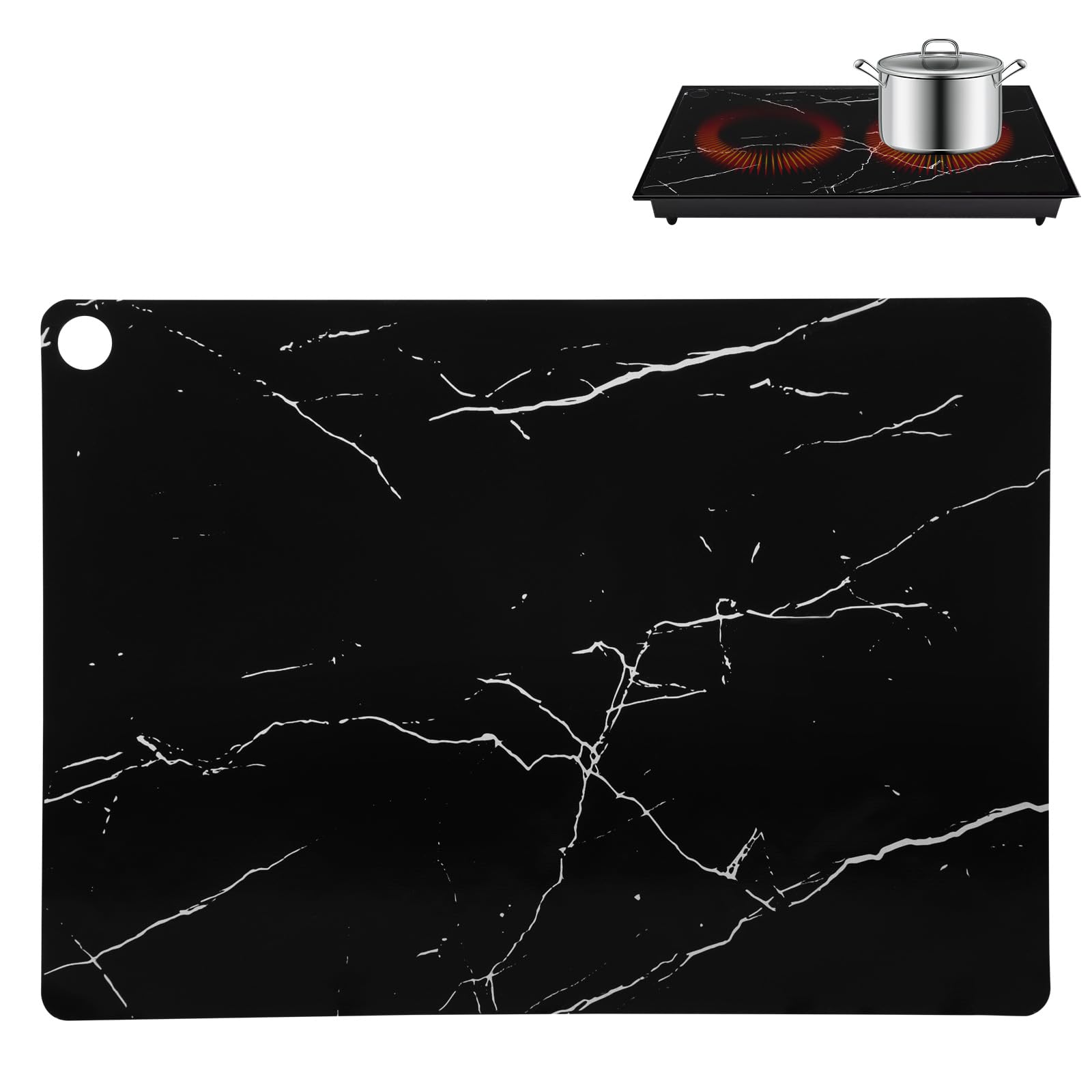 Non-Slip Silicone Induction Cooktop Protector Mat - Scratch-Resistant, Heat-Resistant for Induction Stoves - Multi-Functional Kitchen Accessory for Cooking & Countertop Protection (Perfect for Home, RV & Outdoor Use)