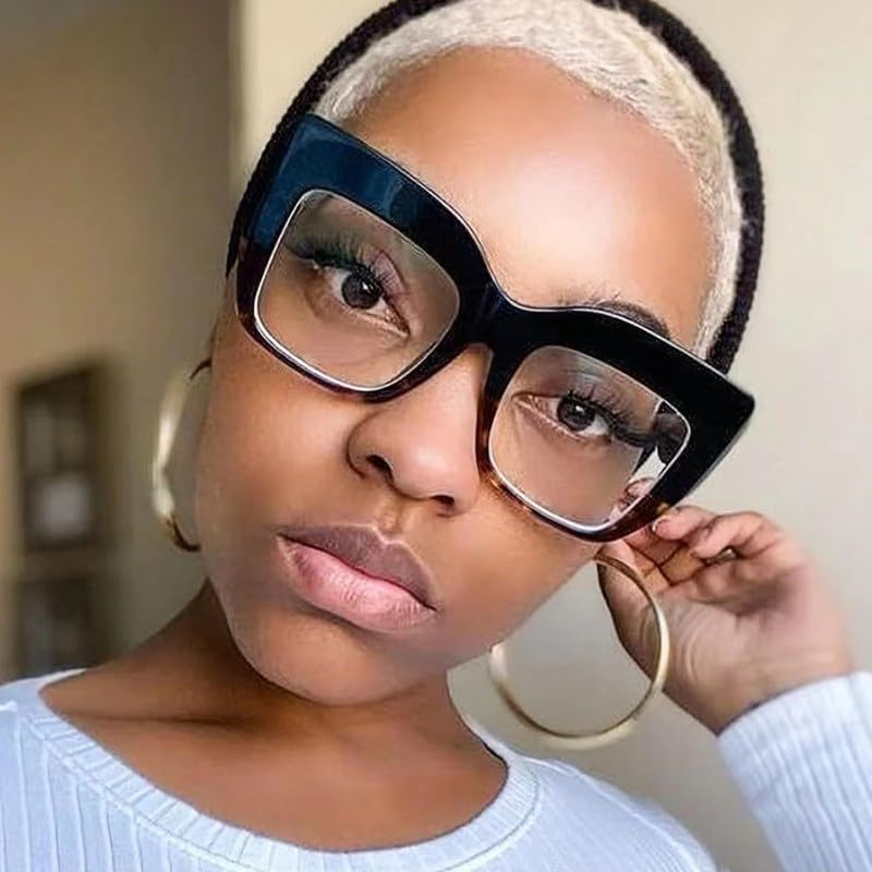 Bullabulling Square Oversized Glasses Frame - Stylish Reading Eyewear for Women | Trendy & Comfortable for Work, Reading & Fashion Accessories