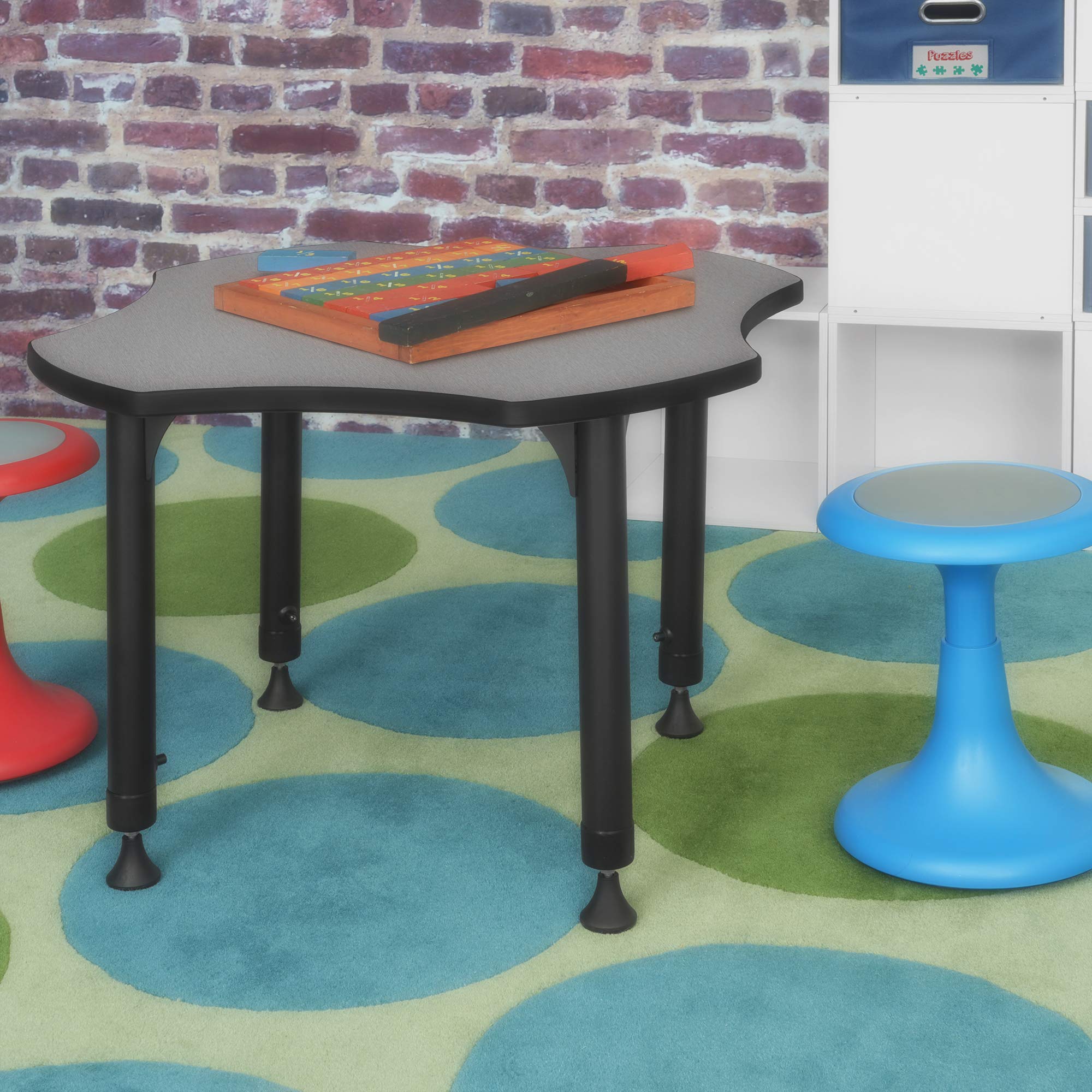 Regency Kids School Desk - Medium Size Pewter Frost Study Table for Children's Classroom & Home Learning