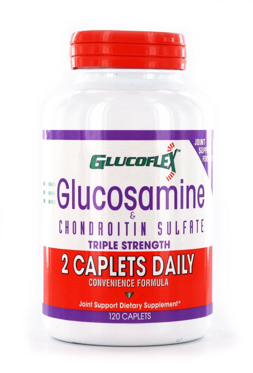 Glucosamine & Chondroitin Sulfate Triple Strength Joint Support Supplement - 120 Caplets (Pack of 4) for Joint Pain Relief & Mobility - Ideal for Active Adults & Seniors