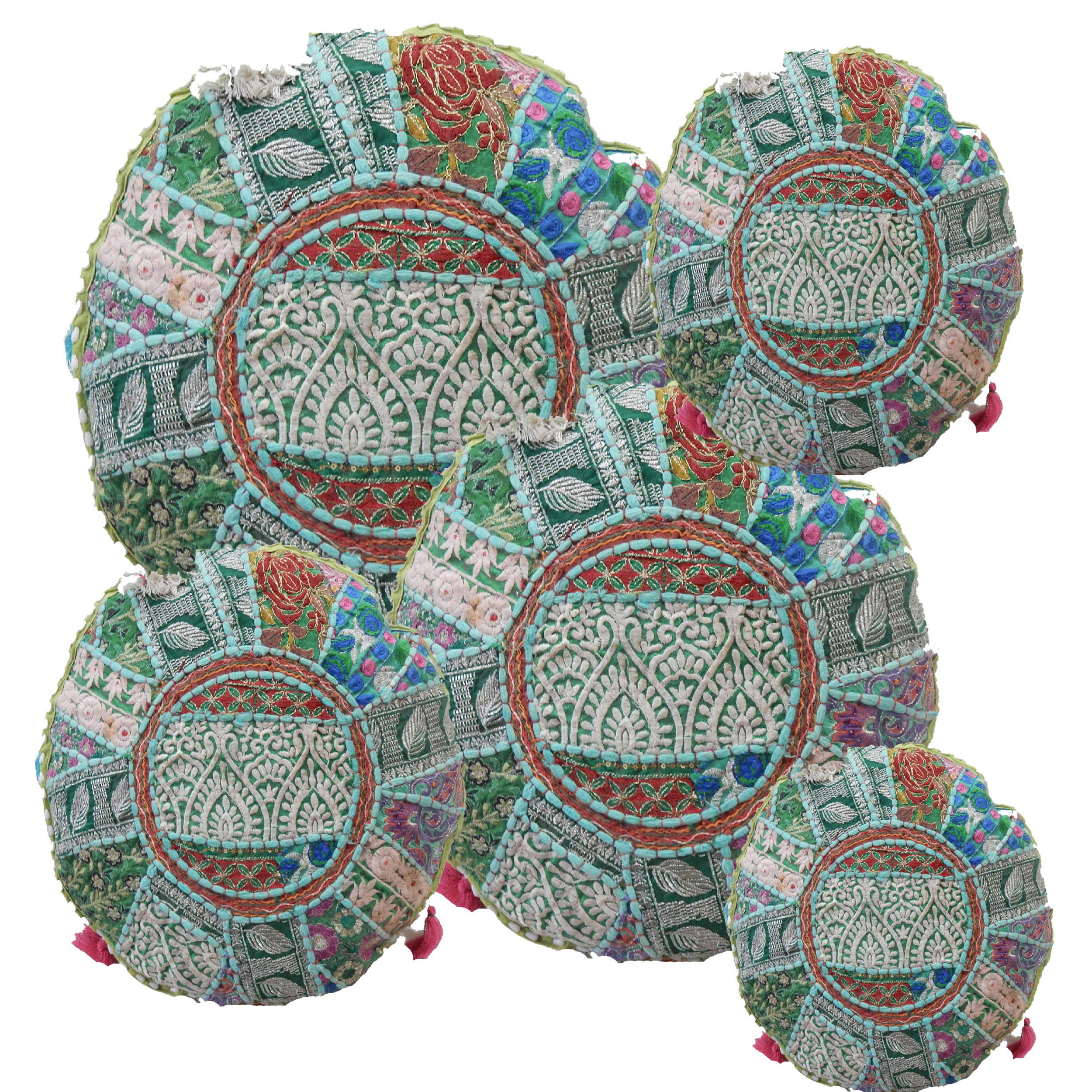 Vintage Indian Patchwork Pillow Cover Set - 22