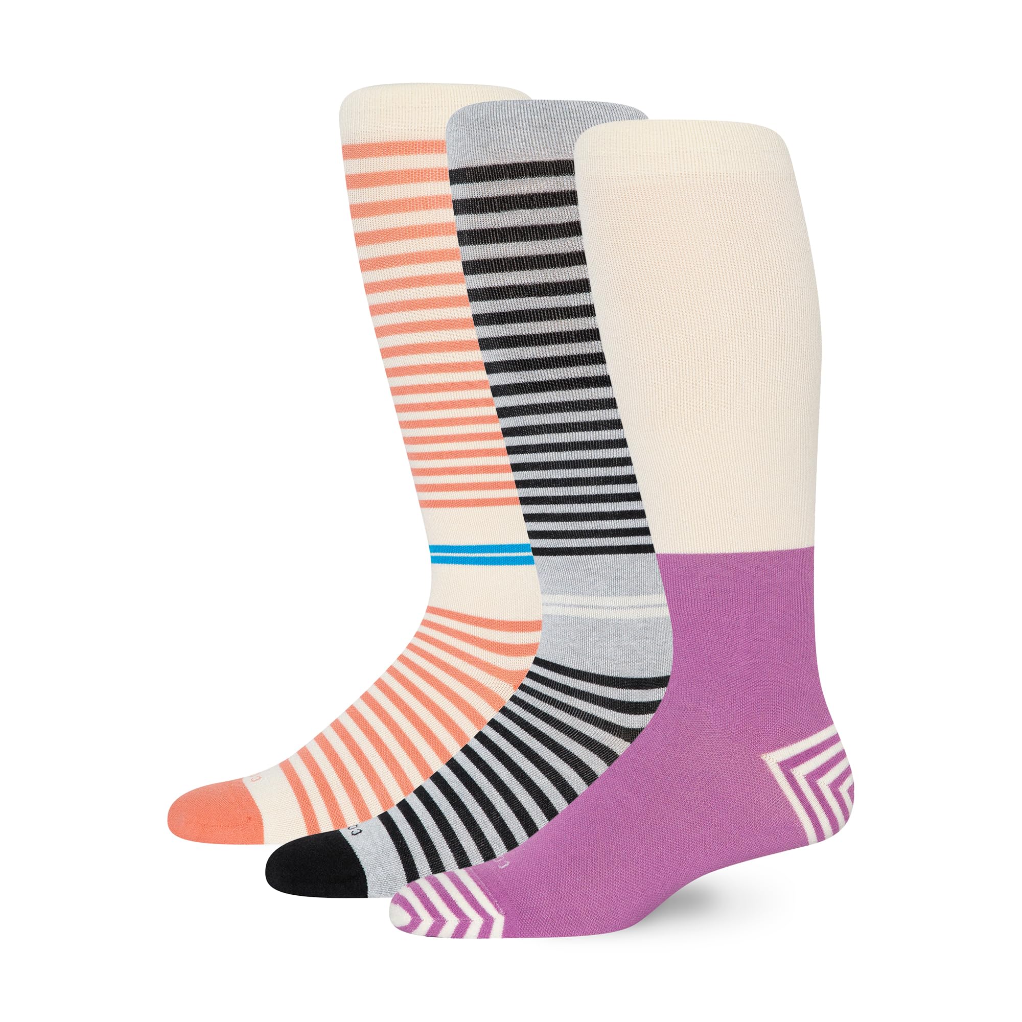 Comrad CloudCotton Knee High Compression Socks 15-20mmHg - Breathable Combed Cotton Support Socks for Women & Men - Perfect for Running, Travel & Circulation Support