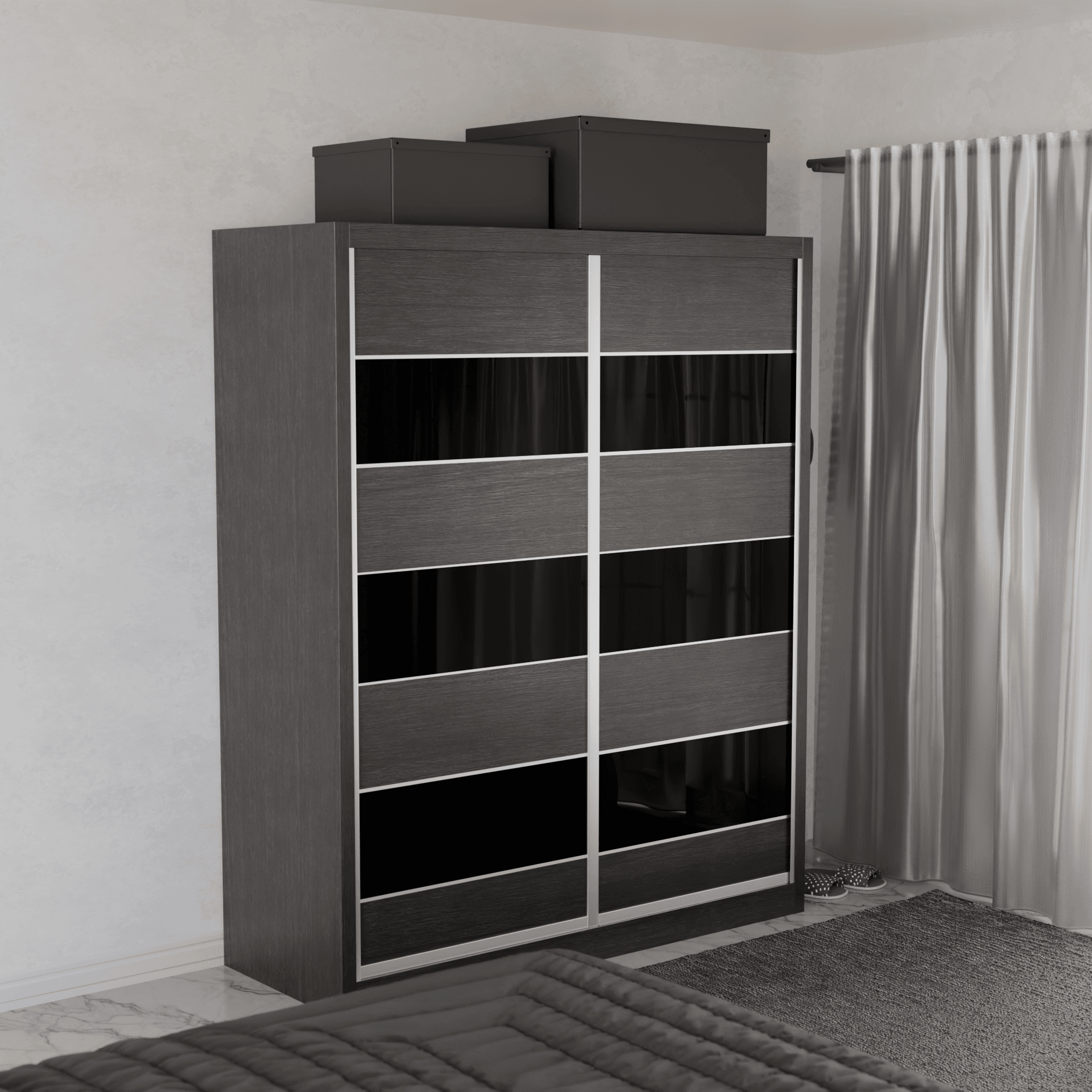 Modular Wardrobe W06 - Customizable Closet Organizer with Adjustable Shelves & Hanging Rod - Perfect for Bedroom, Closet & Small Space Storage Solutions