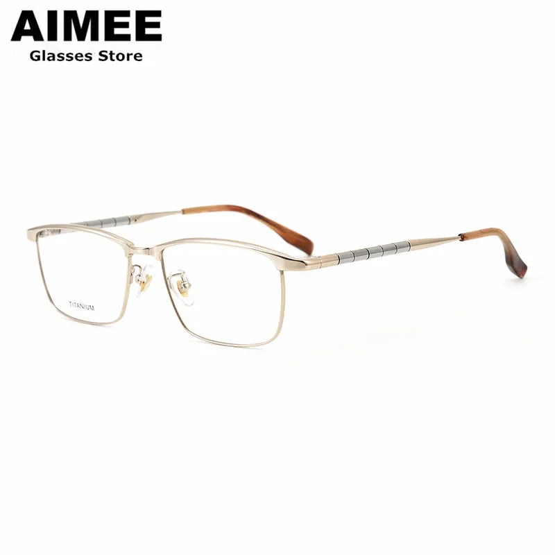 Aimee Unisex Full Rim Square Titanium Eyeglasses 6119 - Lightweight Durable Frame for Men & Women - Perfect for Reading, Work & Everyday Use