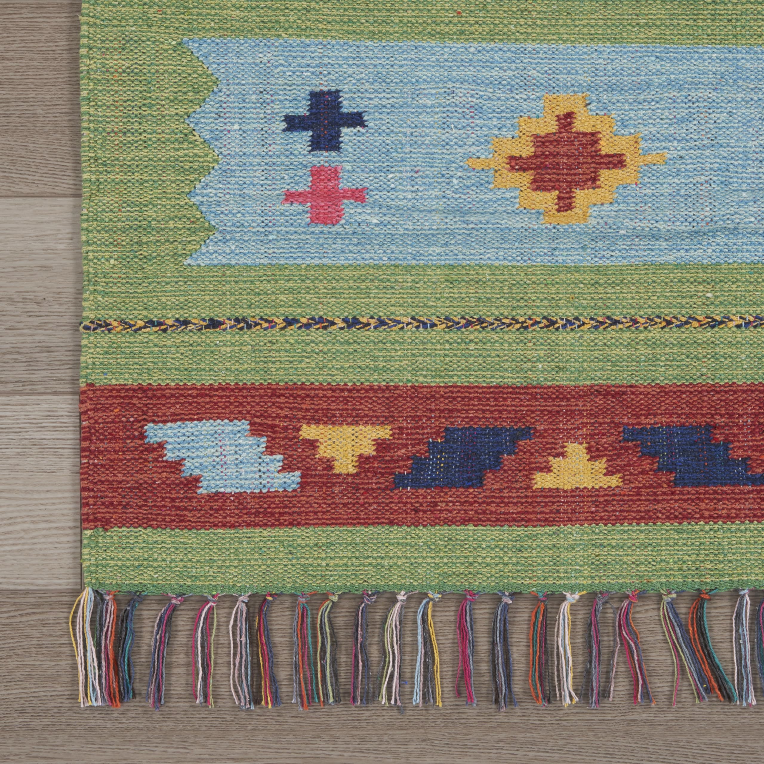 Nourison Baja Tribal Blue/Green 3'6