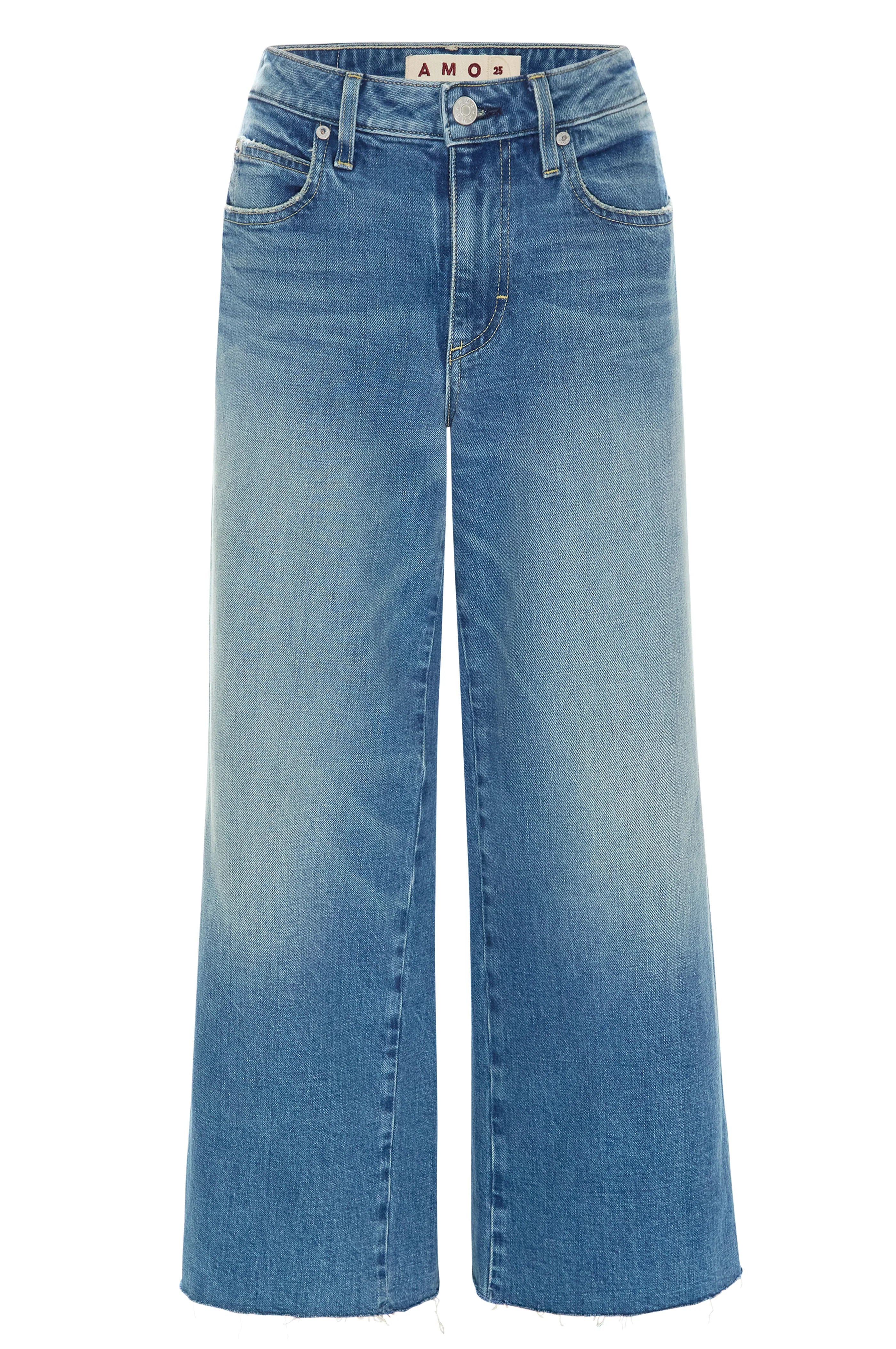 Amo Marjorie Mid Rise Relaxed Crop Jeans - Women's Comfortable Stretch Denim Pants for Casual Wear & Everyday Outfits