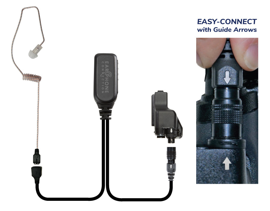 EP1323EC W Whisper Hawk EC Covert Lapel Microphone for Motorola JEDI & XTS Radios - Discreet Communication for Security, Law Enforcement & Event Staff