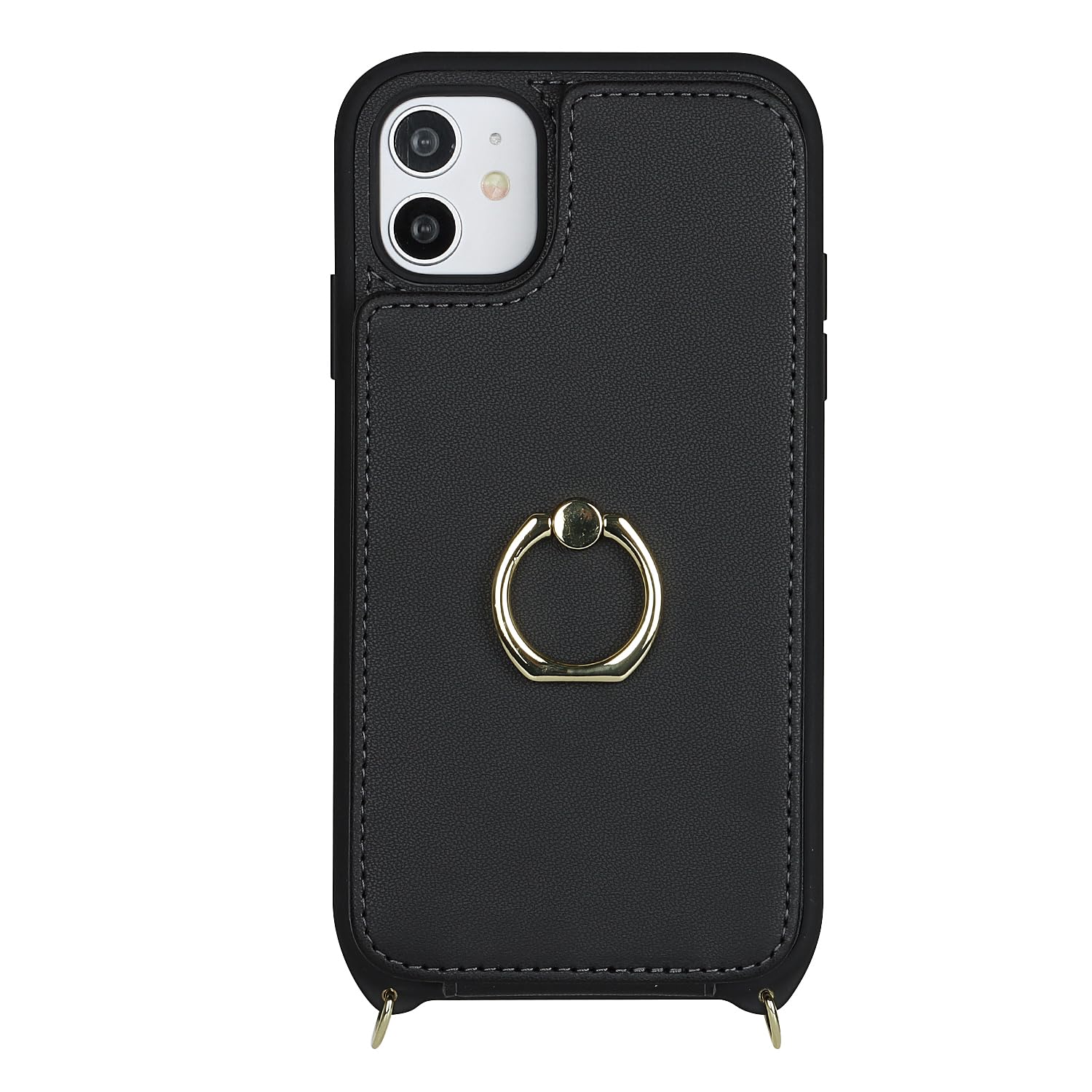 Premium iPhone 11 Wallet Case with Card Holder & Wrist Strap - 6.1 Inch Protective Phone Cover with Kickstand, Crossbody Lanyard & Snap Closure (Black) - Perfect for Women's Everyday Use, Travel & Hands-Free Convenience