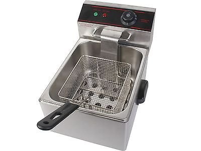 2500W Commercial Electric Deep Fryer with Basket & Scoop - Heavy Duty Tabletop Restaurant Fryer for Fast Food, Chicken Wings, and French Fries