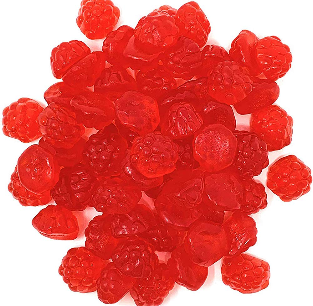 SweetGourmet Red Raspberry Gummy Candy - 2lb Bulk Bag of Natural Berry Flavored Gummies | Perfect for Parties, Snacking & Gift Baskets