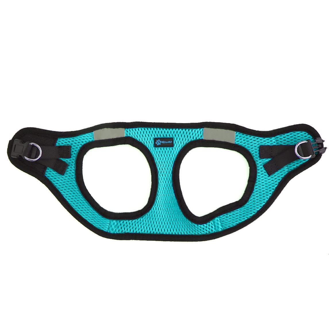 Max & Neo Nanu Small Reflective Dog Harness for Safety - Medium Size Teal Pet Vest with Rescue Donation Program | Perfect for Night Walks, Jogging & Outdoor Adventures
