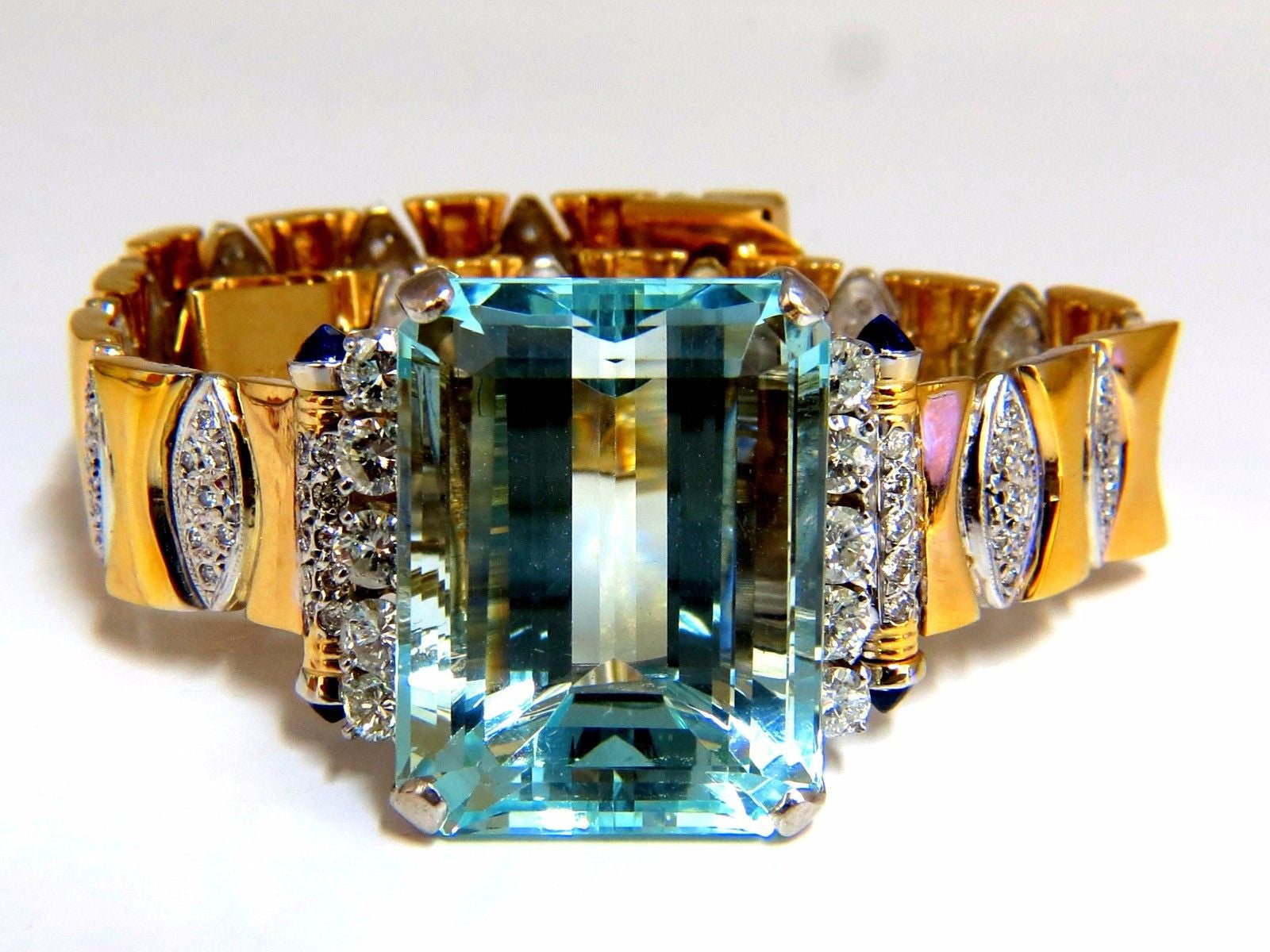 GIA Certified 56.05ct Natural Aquamarine Diamond Bracelet - Bohemian Deco Style Jewelry for Women, Elegant Gift for Wedding, Anniversary & Special Occasions