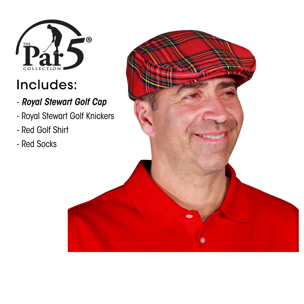 Royal Stewart Tartan Golf Outfits for Men - Premium Red Plaid Golf Shirts & Pants Set - Perfect for Golf Tournaments & Scottish-Themed Events