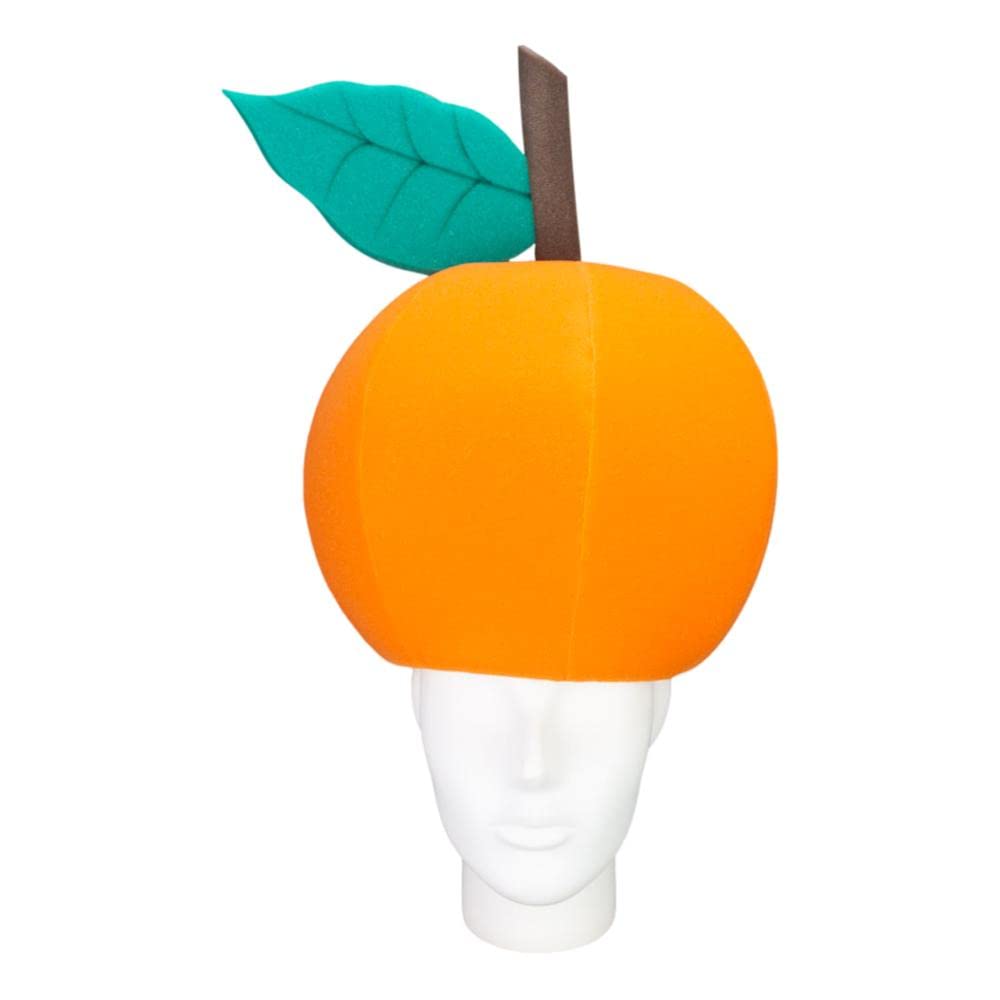 Foam Party Hats - Orange Fruit Hat, Tropical Headpiece & Fruit Basket Costume Accessory for Beach Parties, Luau Events & Summer Festivals
