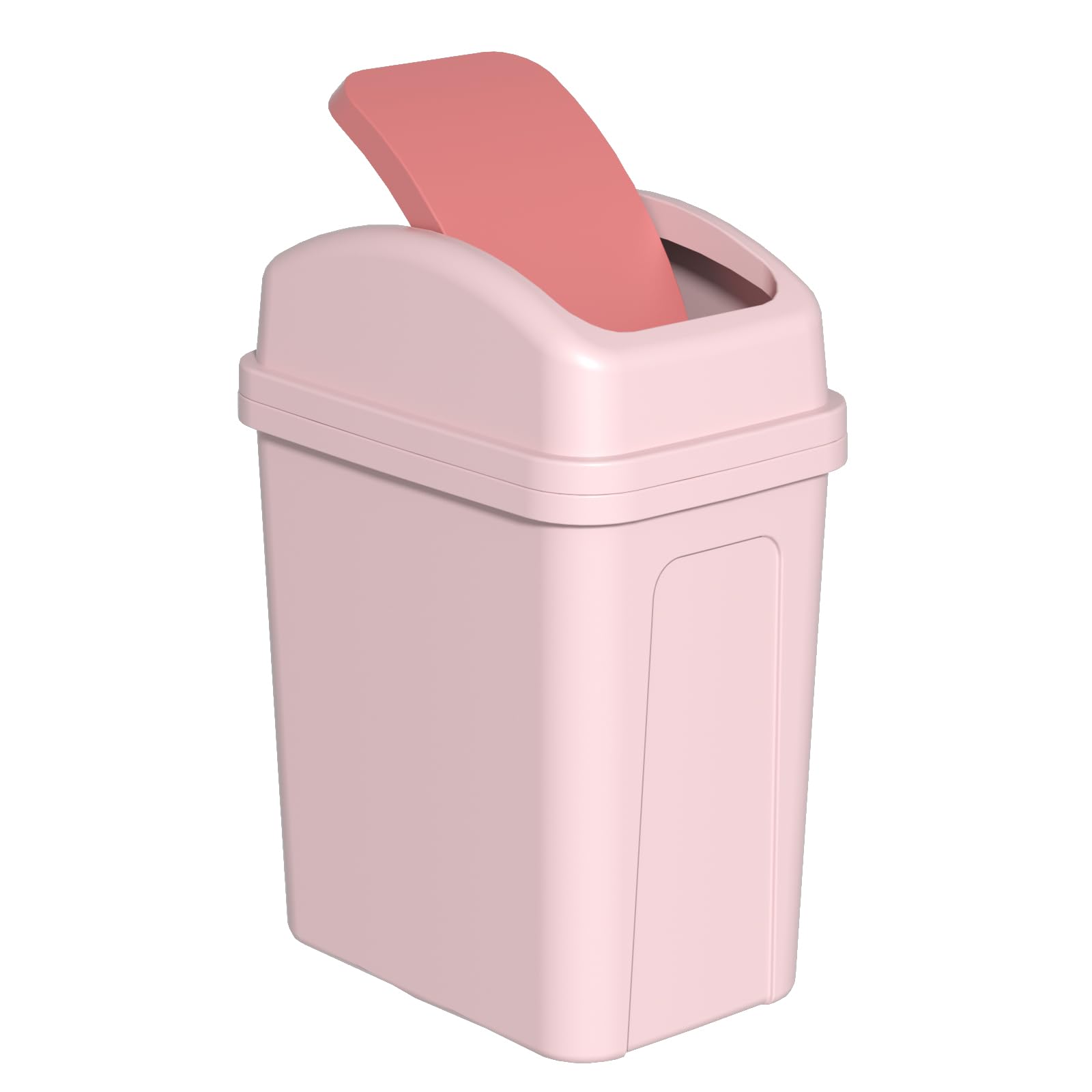 Zopnny Small Plastic Trash Can with Swing Lid - Mini Desktop Garbage Bin for Countertop, Office, Bathroom - Pink (Perfect for Home, Office, Bedroom & Bathroom Waste Disposal)