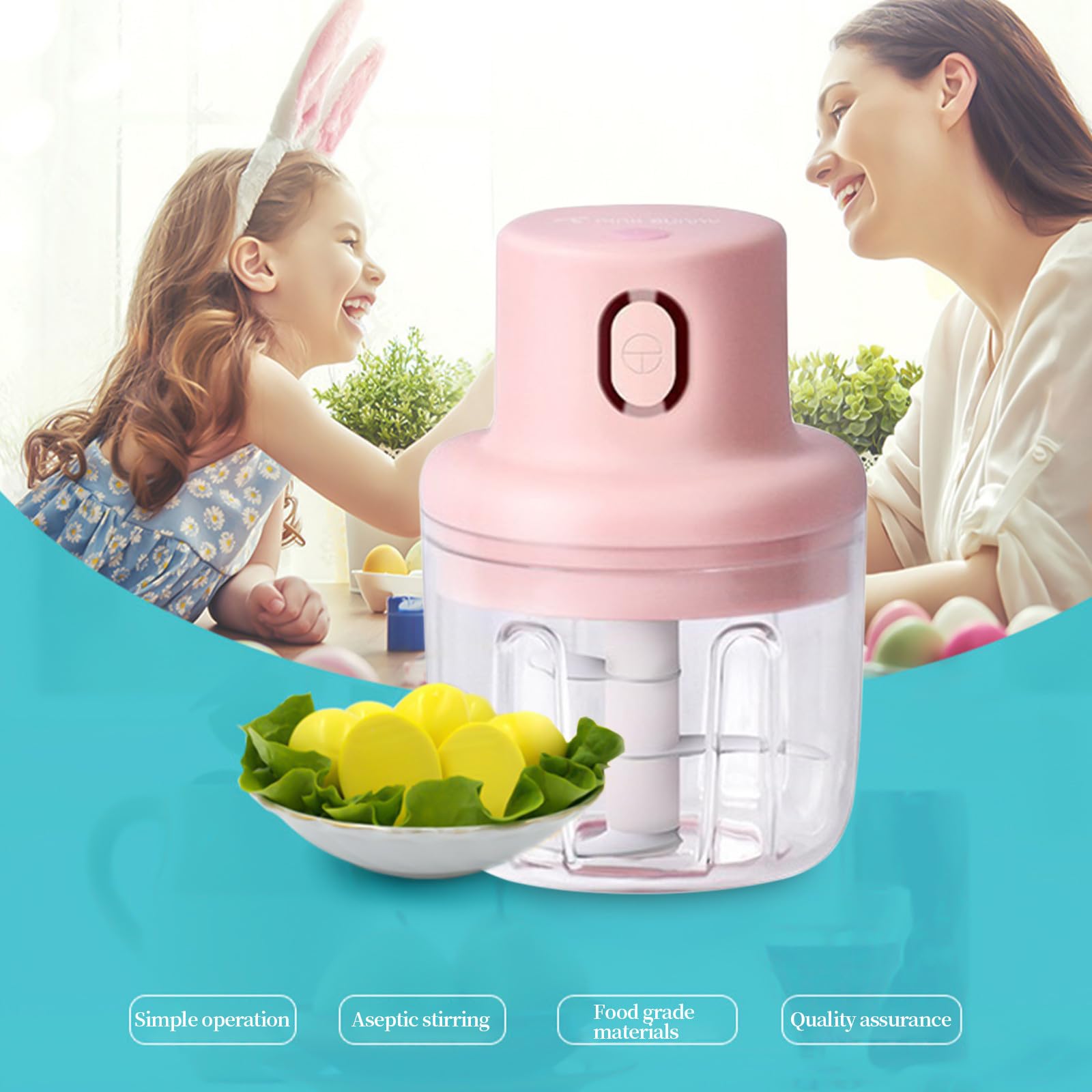 250ML Electric Baby Food Processor & Blender - Wireless Portable Food Chopper for Garlic, Veggies, Dicing, Mincing & Puree | Baby Food Maker & Household Grinder | Perfect for Homemade Baby Food, Smoothies & Meal Prep