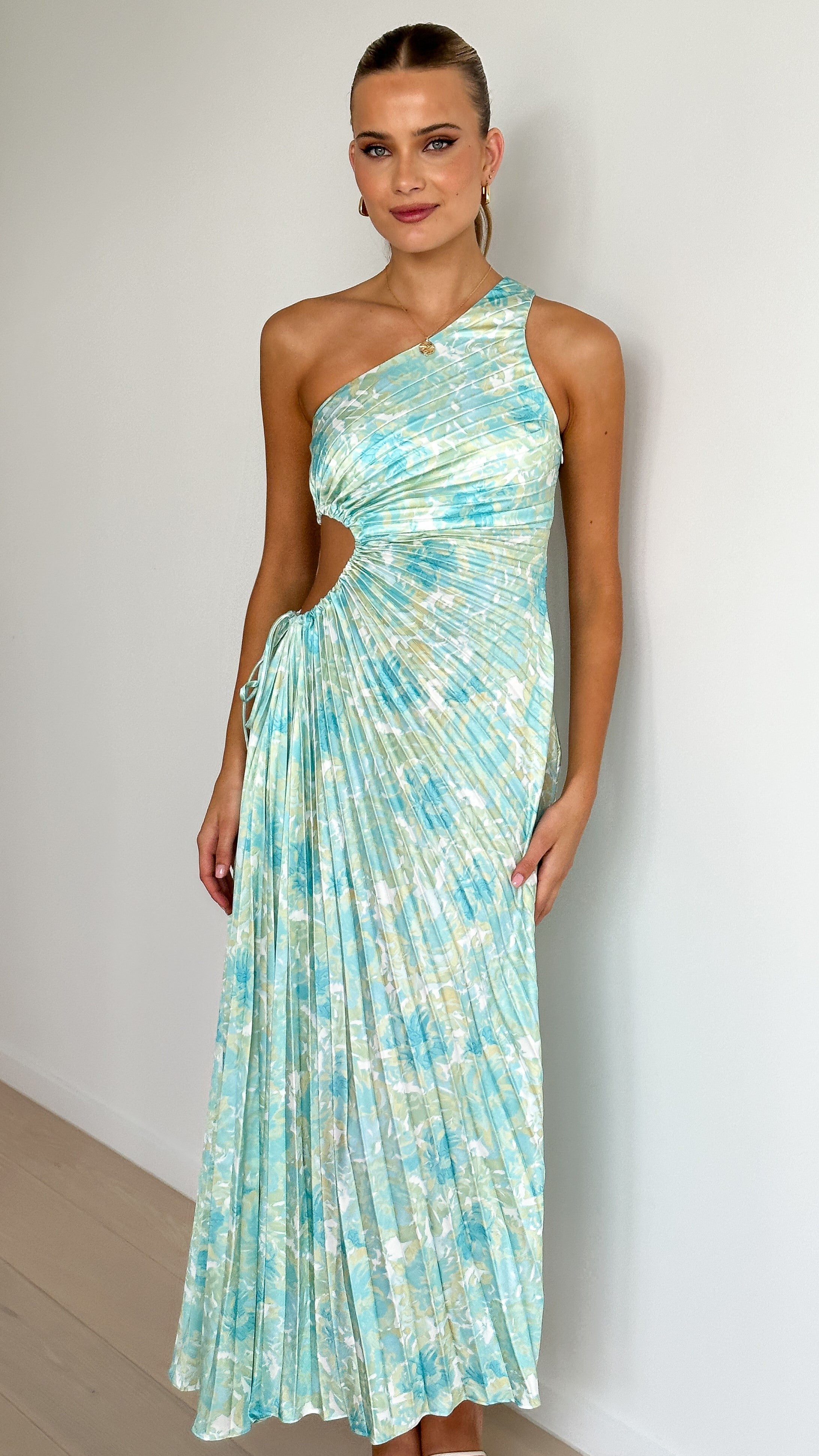 Laken Maxi Dress - Green Floral Print Long Summer Dress for Women | Beach, Vacation & Casual Wear