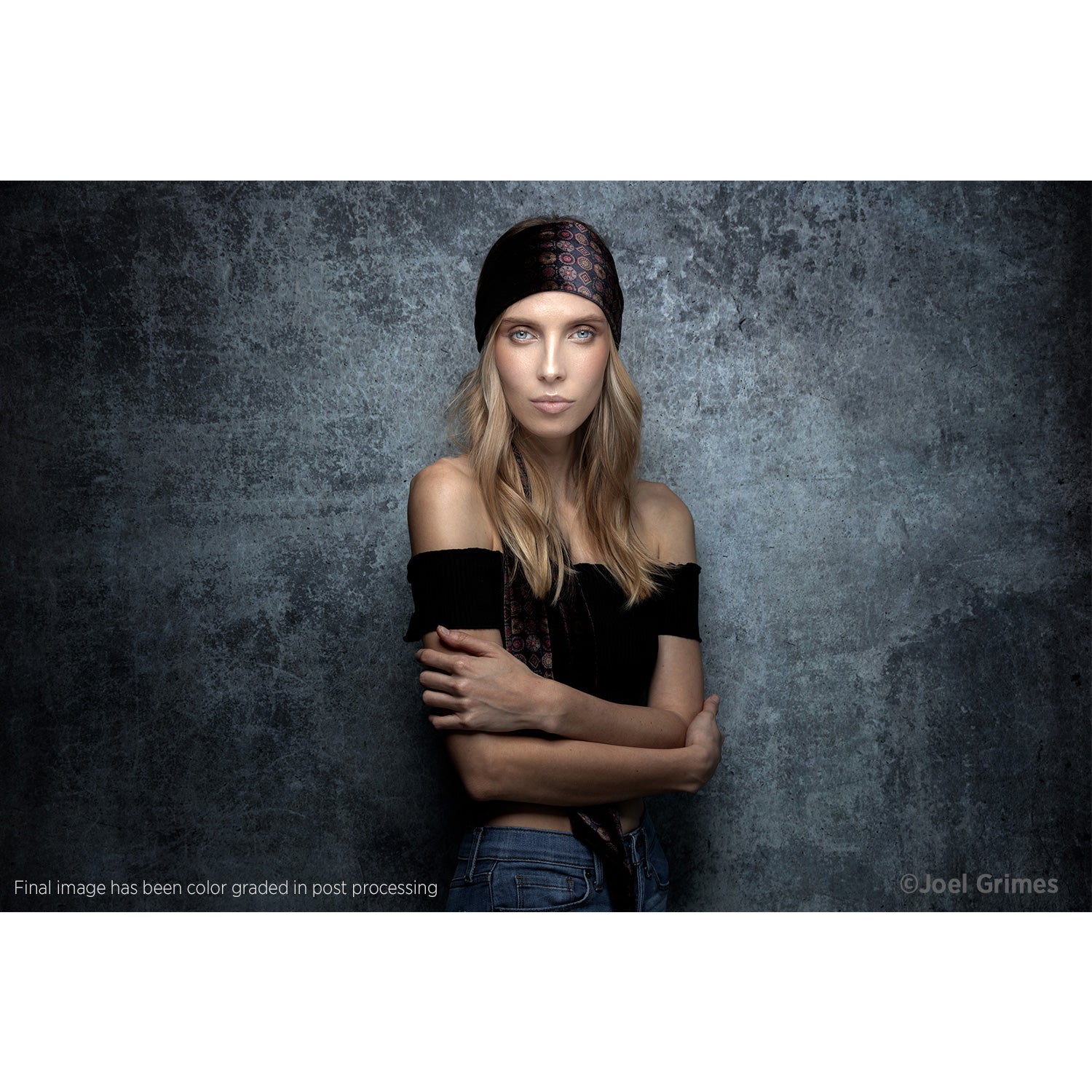 Joel Grimes Grunge Concrete Vinyl Backdrop - 5' x 7' X Drop Photography Background for Studio, Portrait & Product Shoots