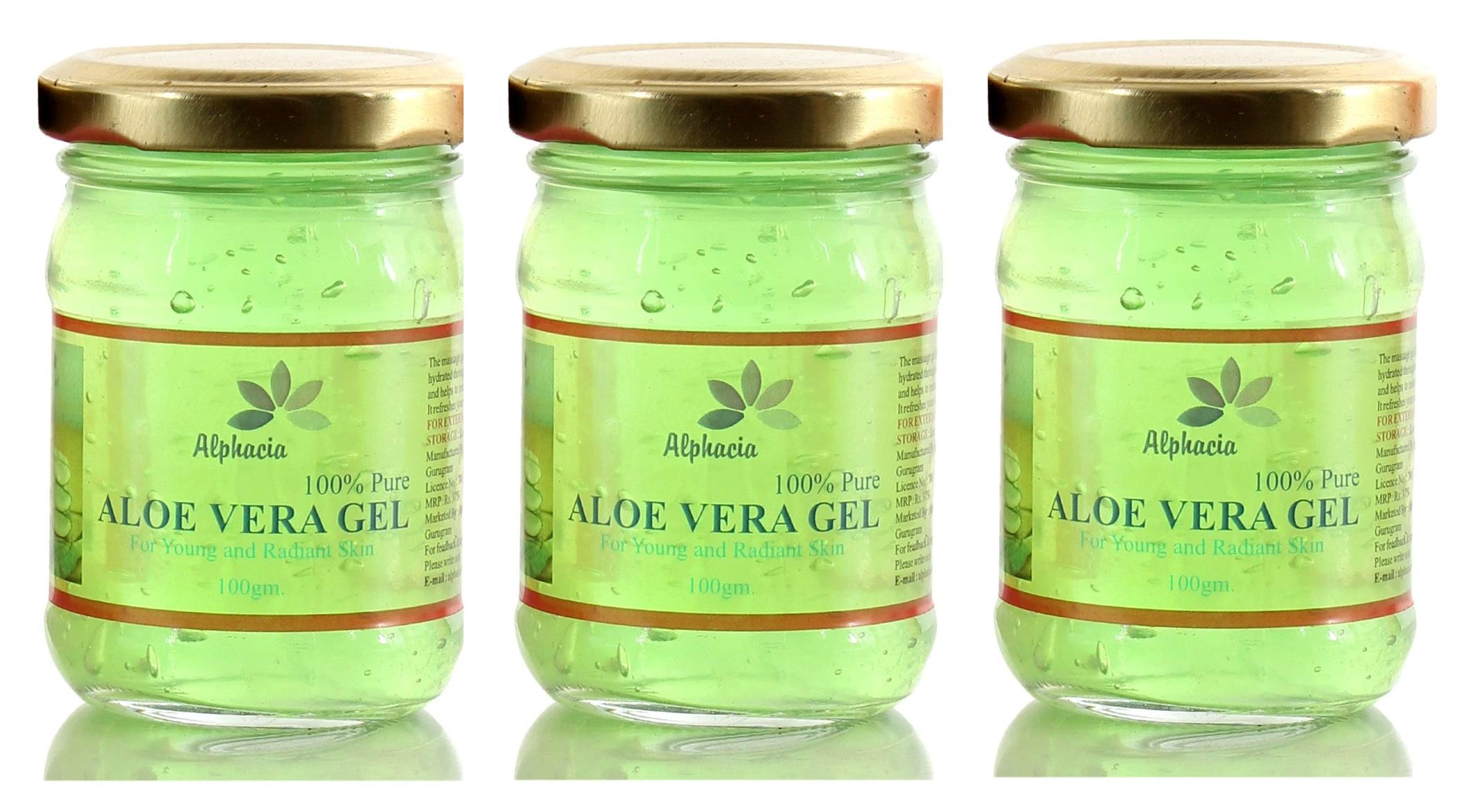 Alphacia Pure Aloe Vera Gel 360g - Organic Moisturizing Skin Care for Sunburn Relief, Acne Treatment & Hair Care | Soothing After Sun Lotion for Face & Body