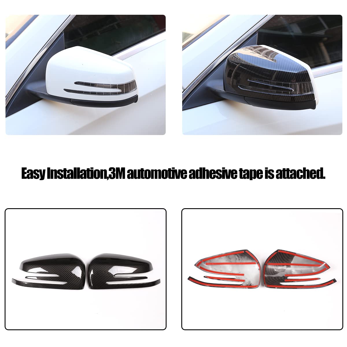 Carbon Fiber Side Mirror Covers for Mercedes Benz A/CLA/GLA/GLK Class W176 W117 X156 X204 (2014-2017) - Upgrade Your Luxury Car's Exterior Style for Street & Show Use